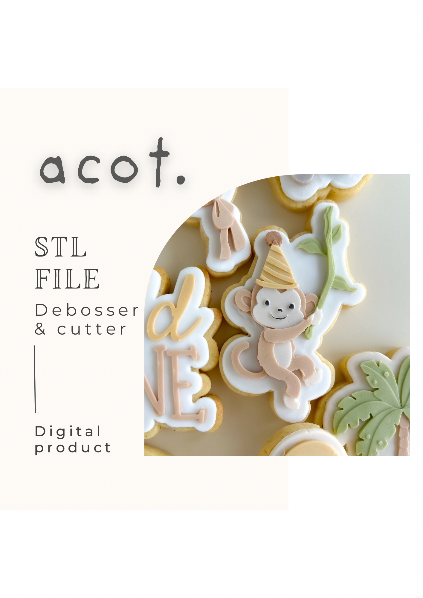 STL FILE Monkey on vine debosser and cutter