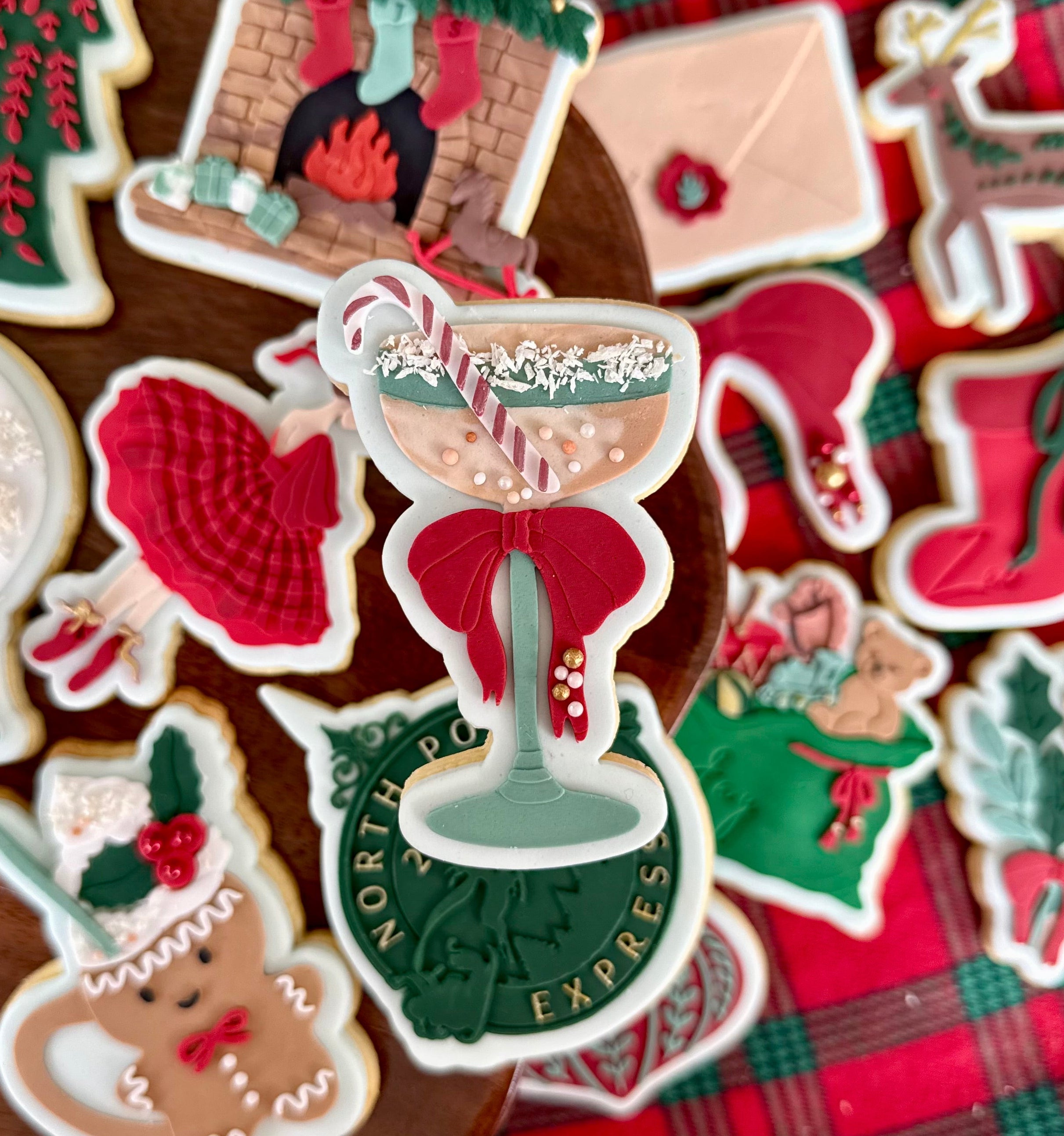 Cocktail with candy cane debosser and cutter