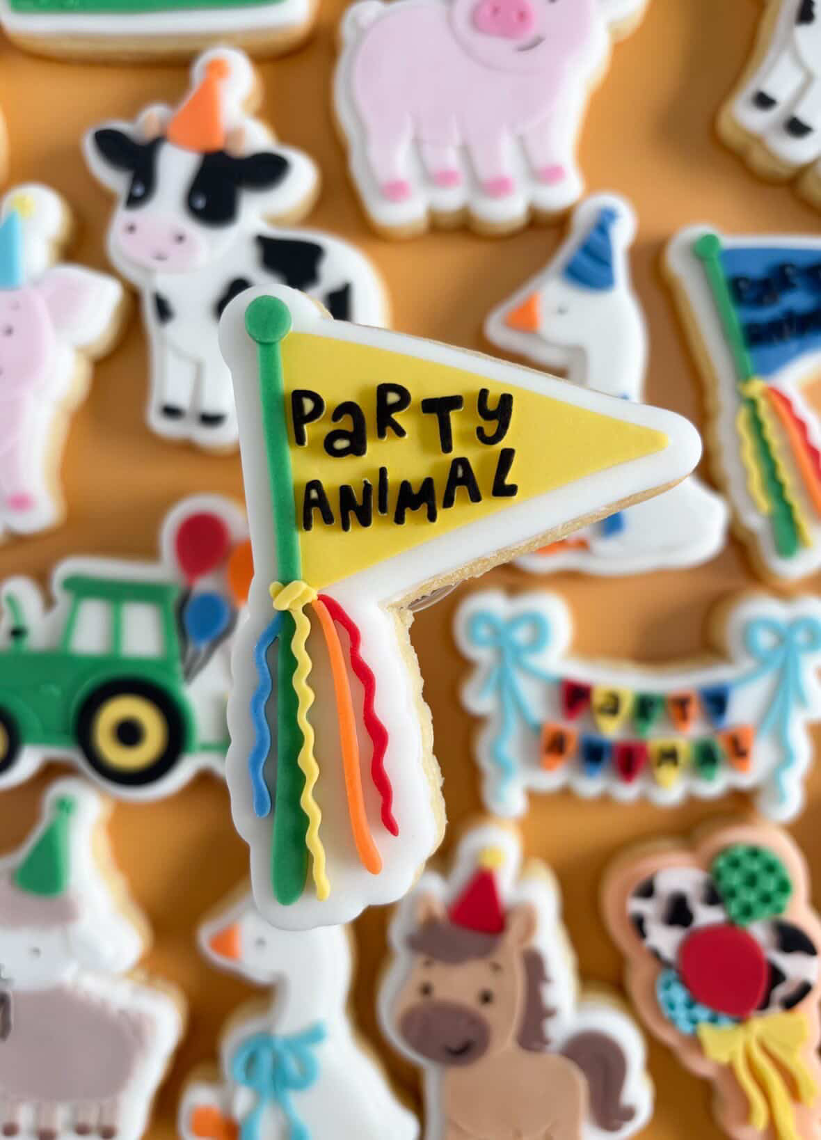 Party animal birthday flag debosser and cutter
