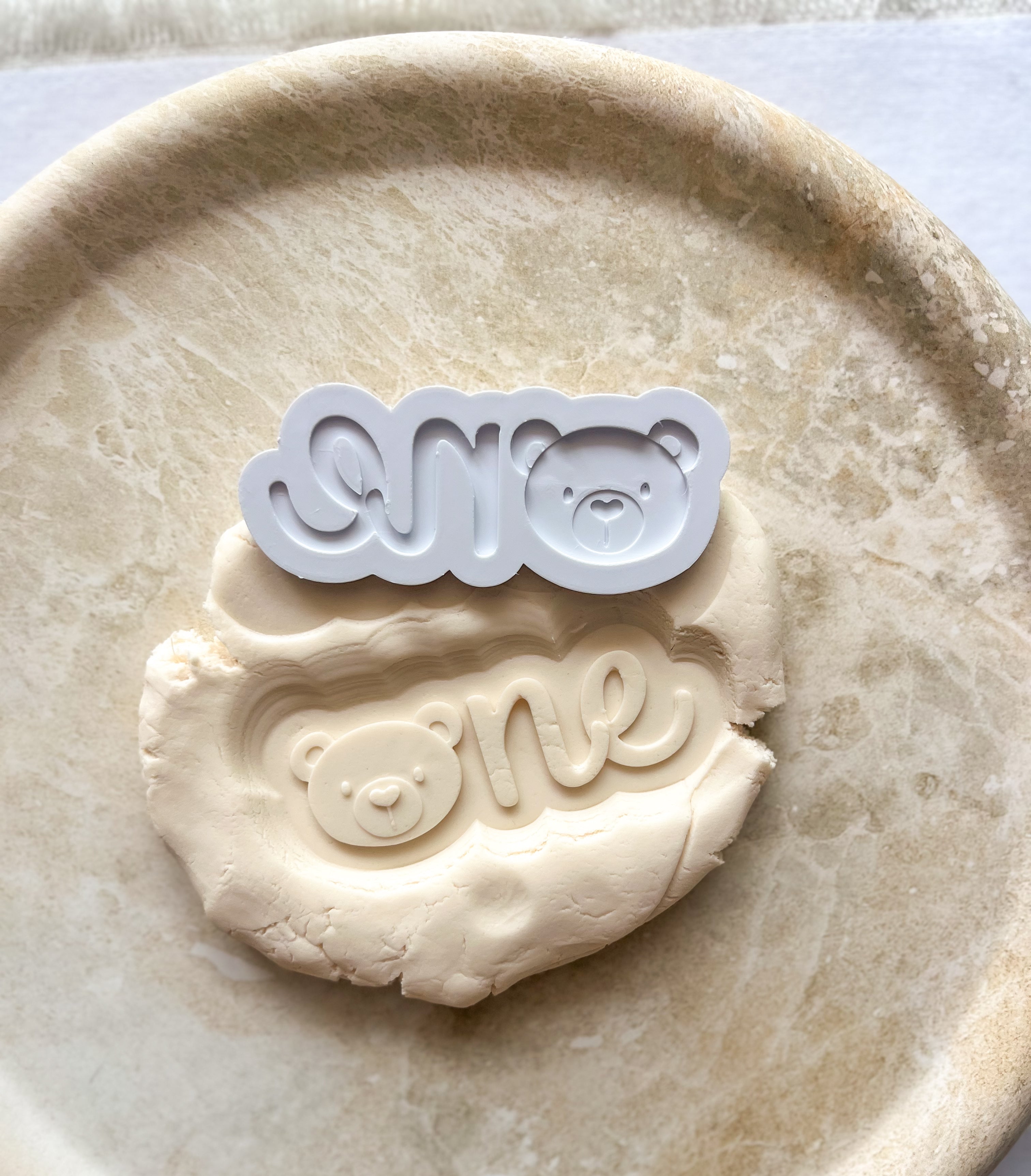 Bear “One” word debosser and cutter