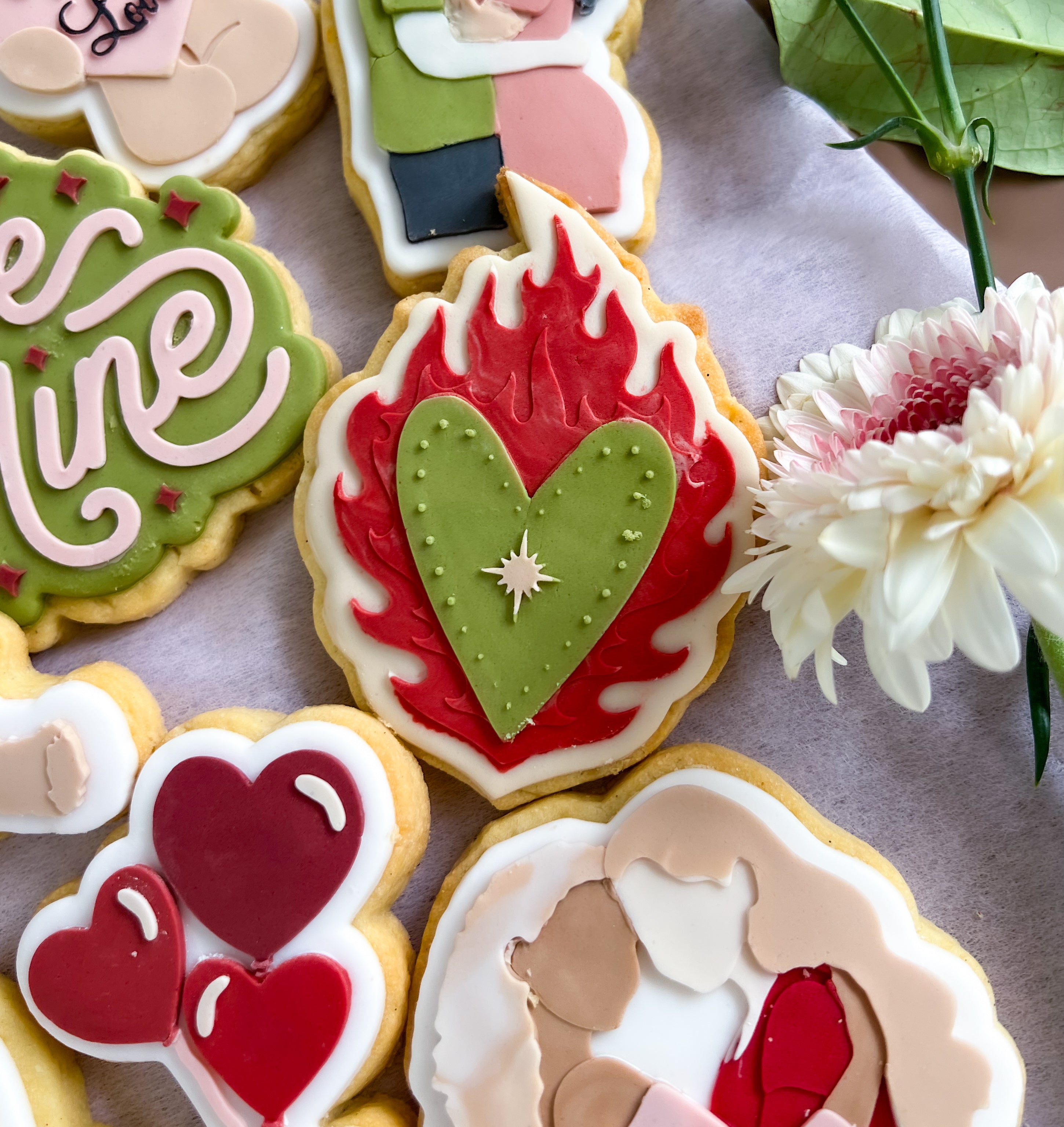 Detailed flame heart debosser and cutter