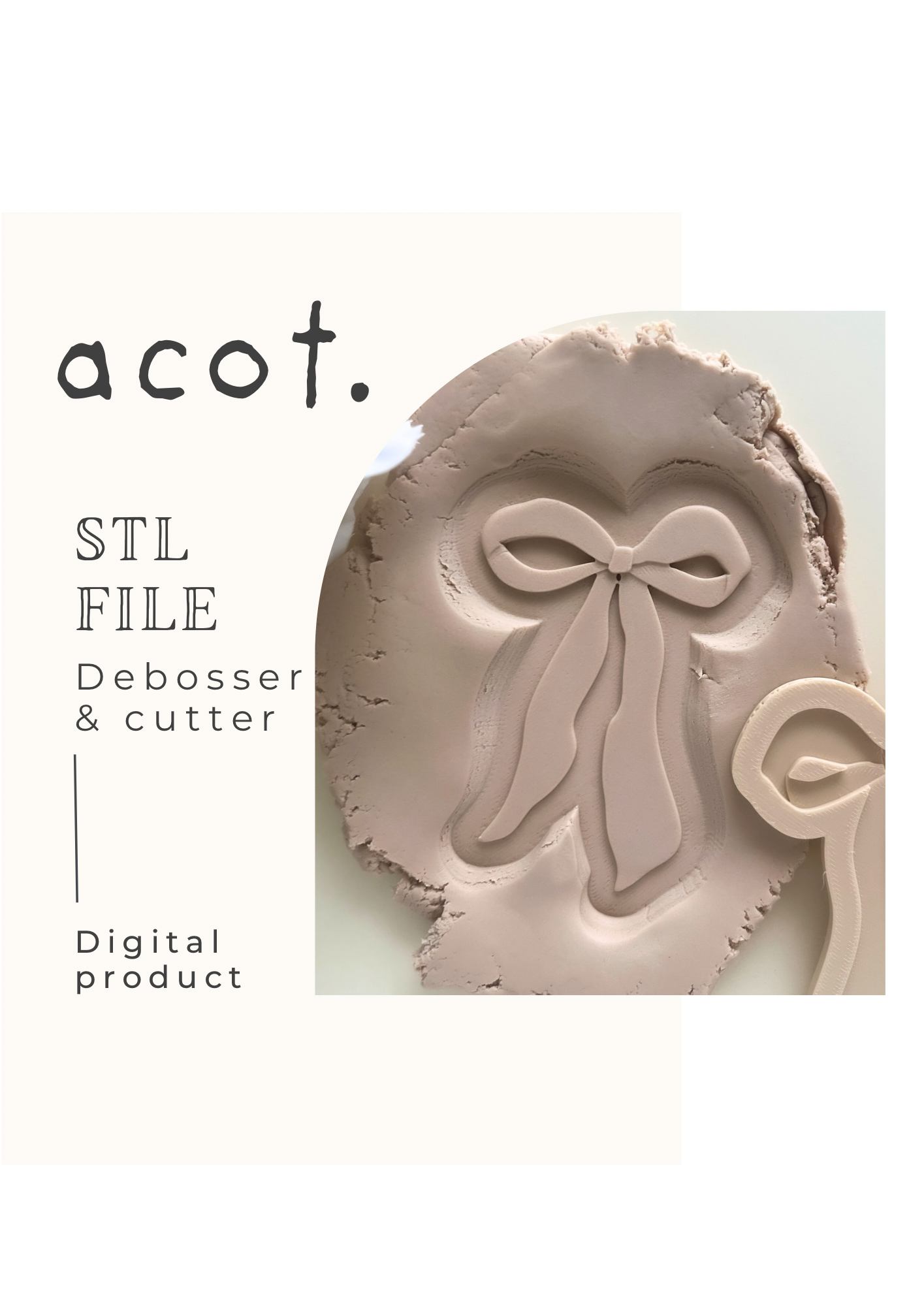 STL FILE Bow V4 debosser and cutter