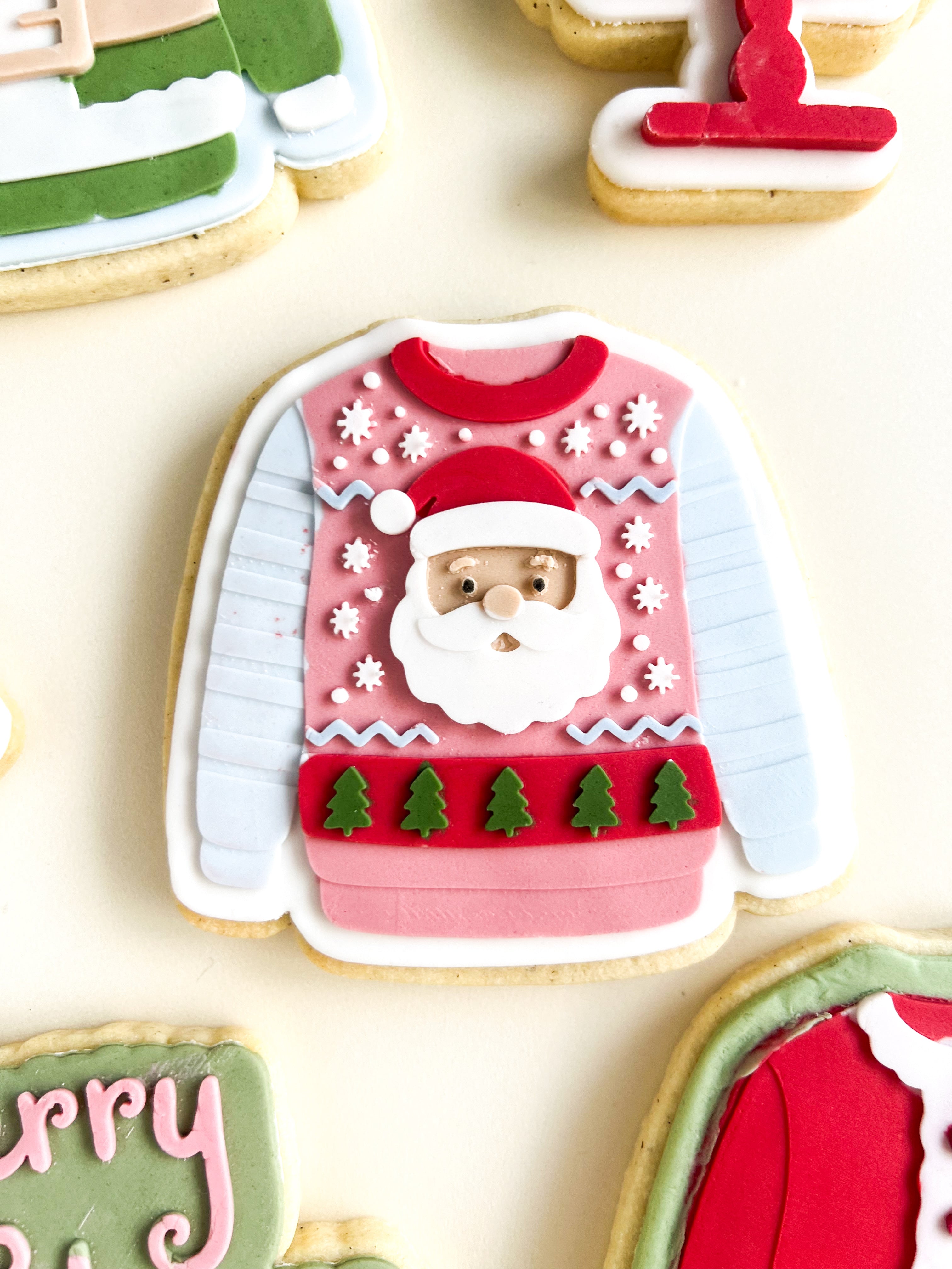 Santa Christmas sweater debosser and cutter