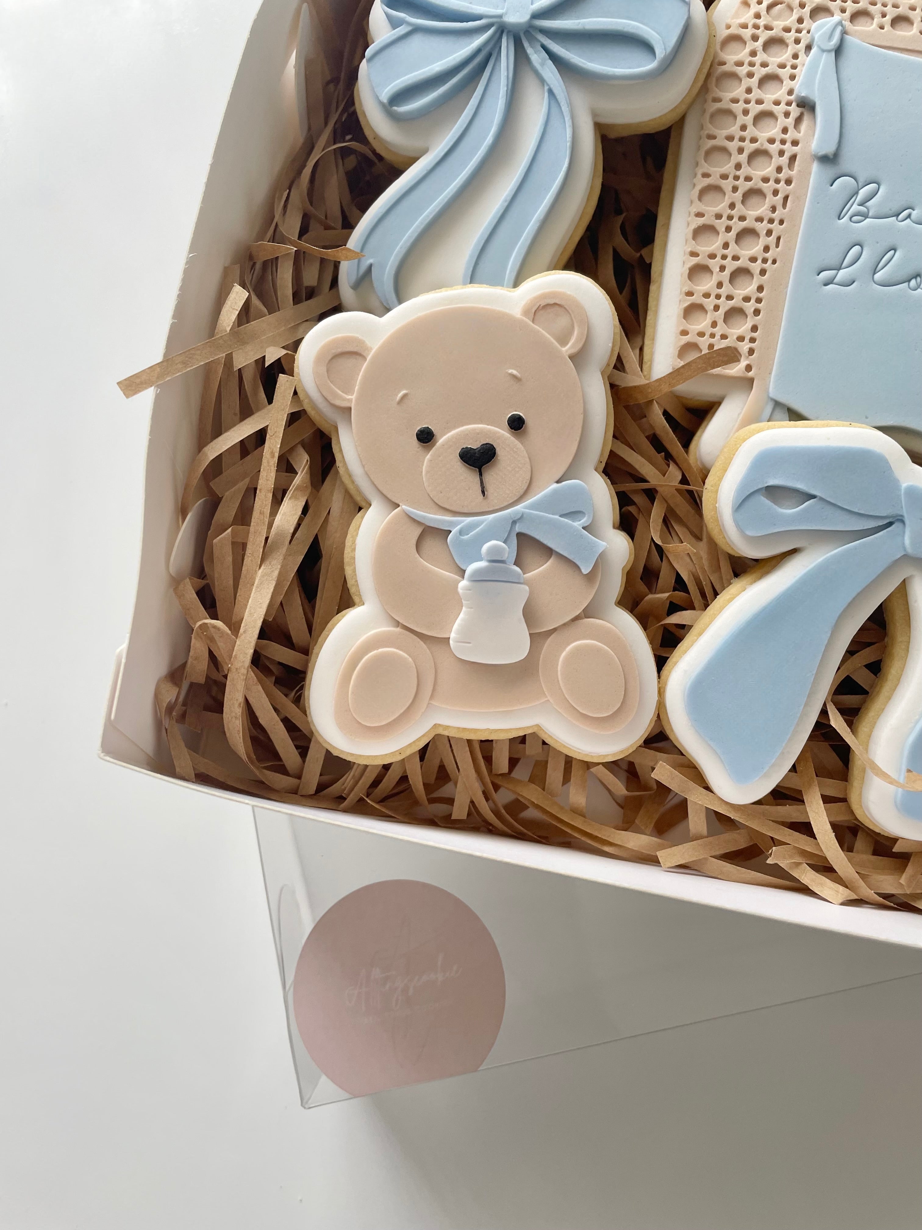 Cute sitting bear with bow debosser and cutter