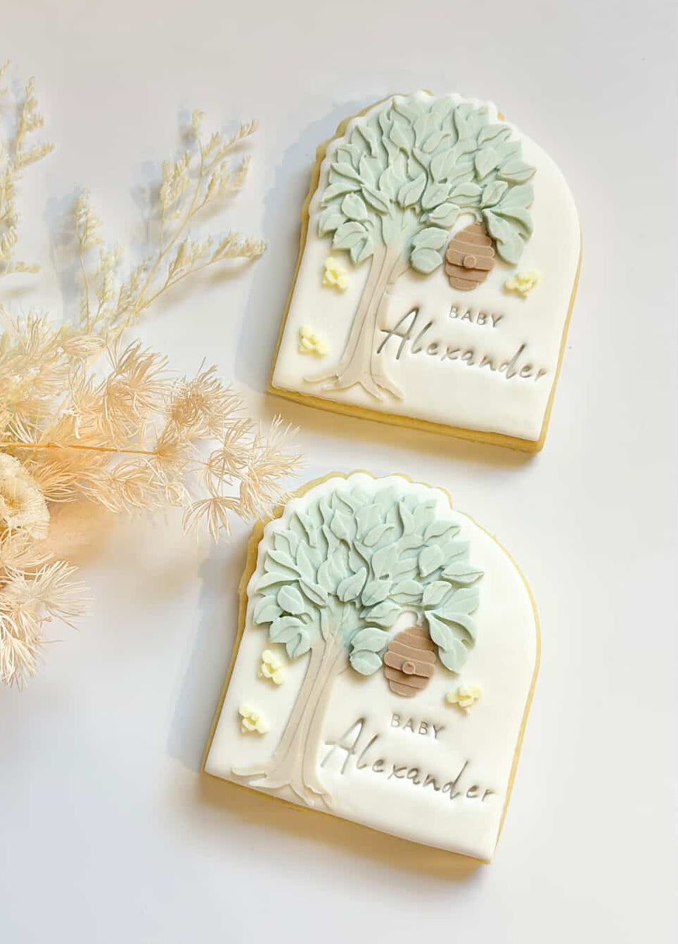 Tree with bee hive on arch debosser and cutter