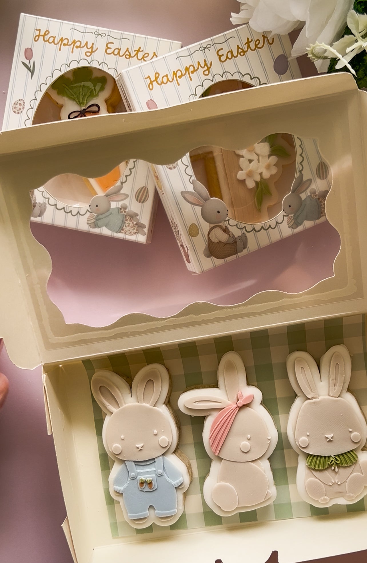 Standing bunny in overalls debosser and cutter