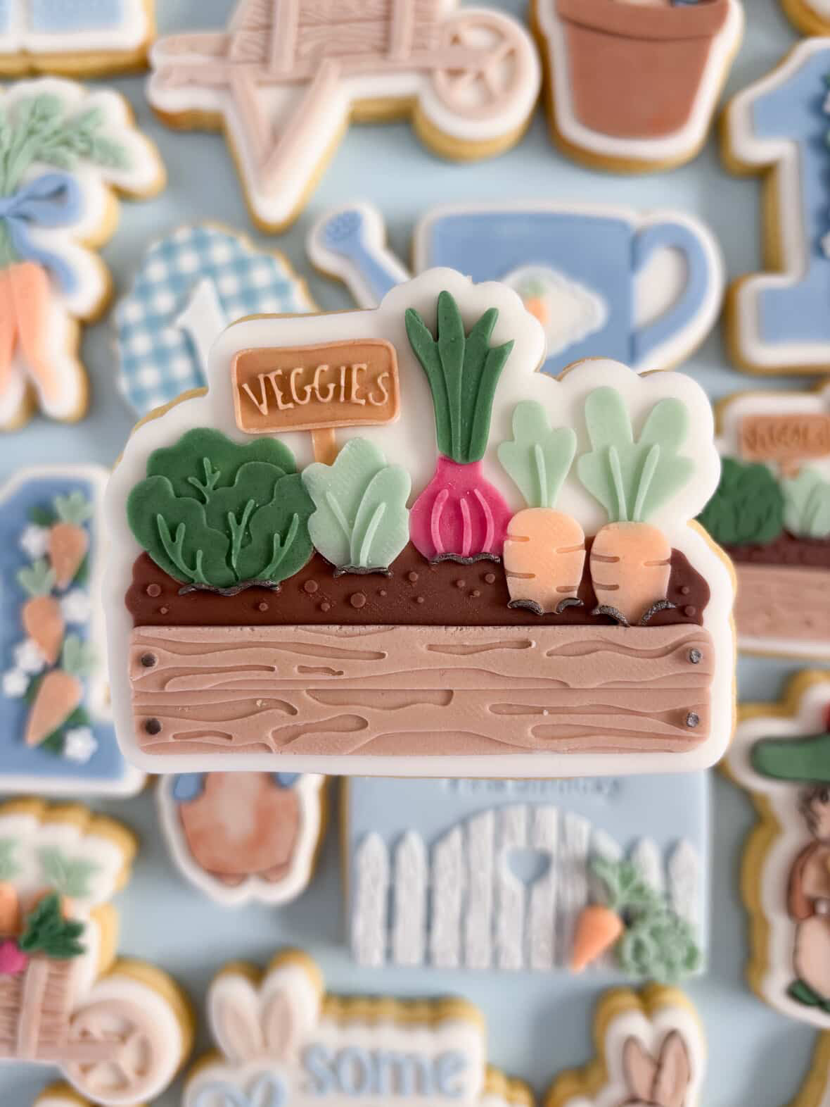 Veggie/ vegetable patch debosser and cutter