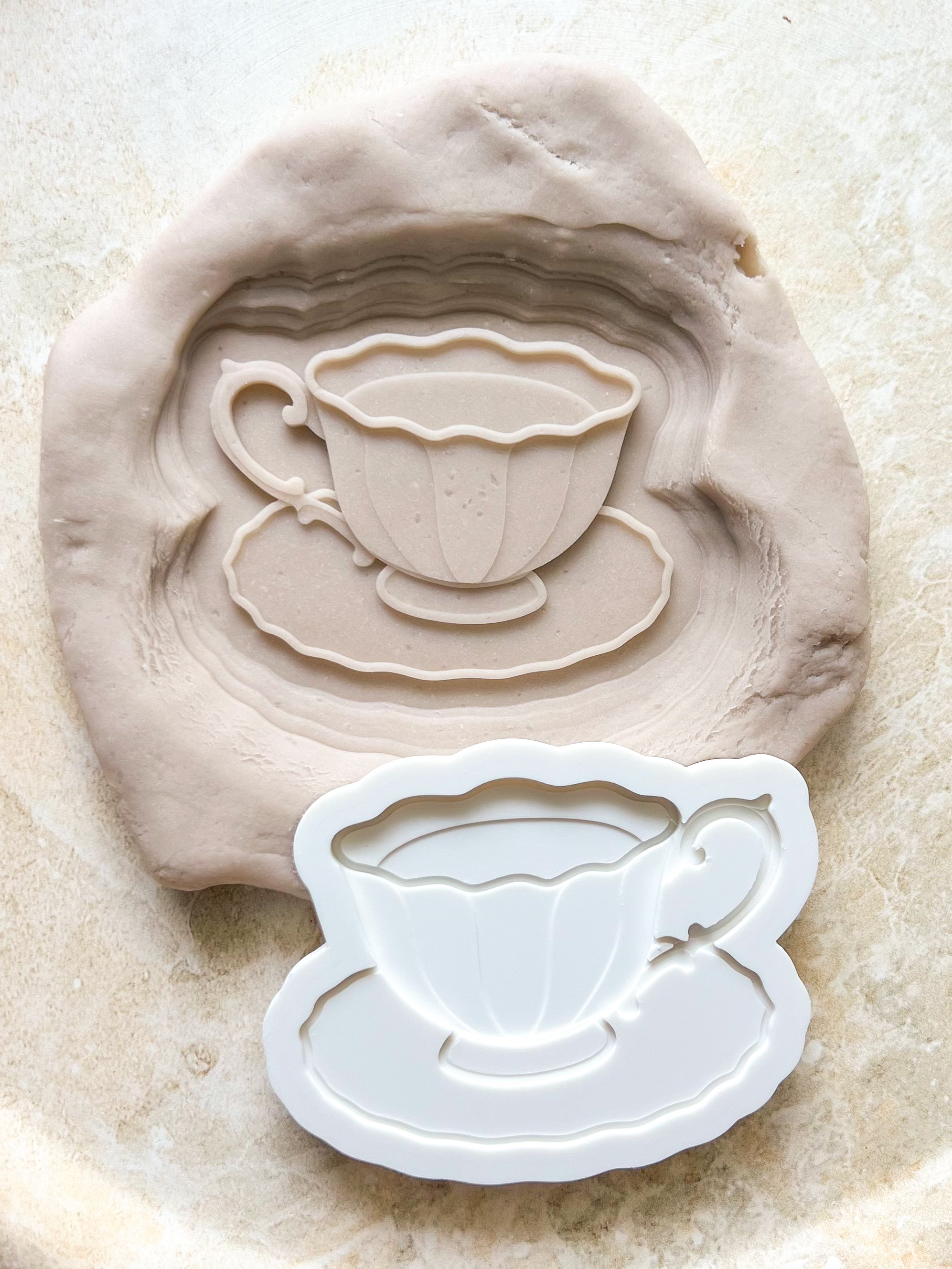 Elegant teacup debosser and cutter