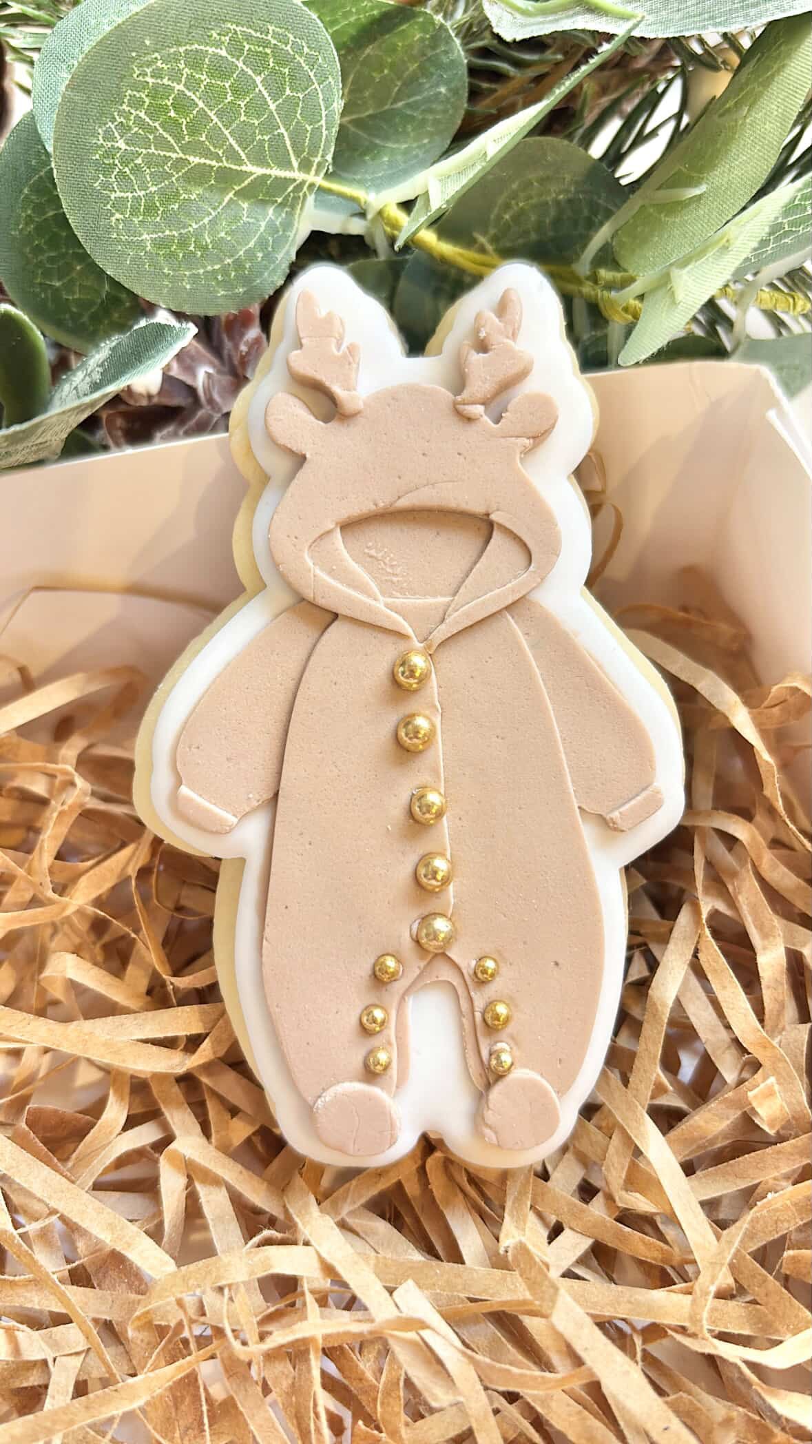 Reindeer baby onesie debosser and cutter