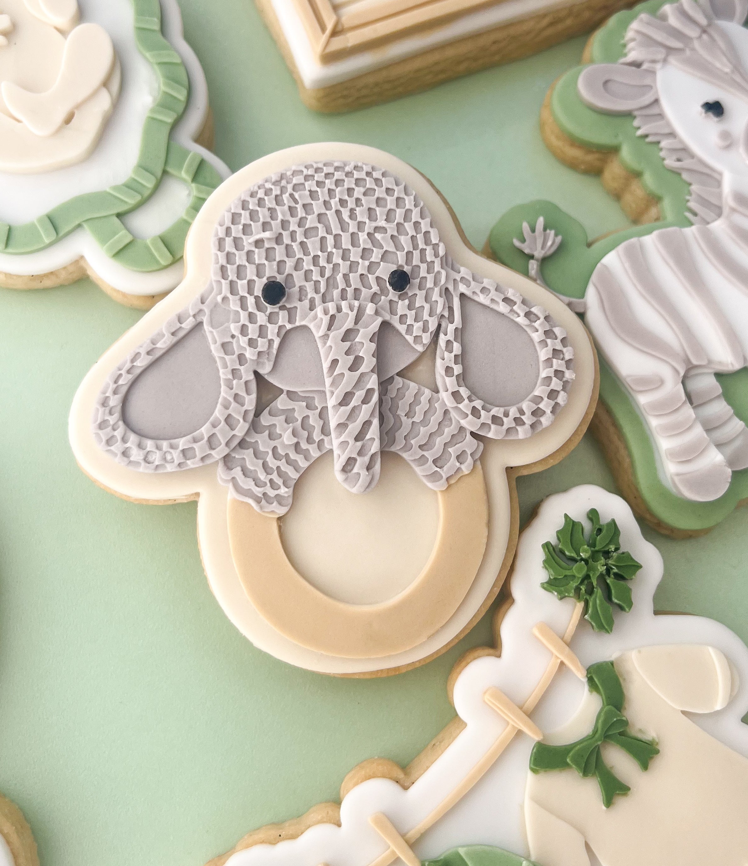Elephant baby rattle debosser and cutter