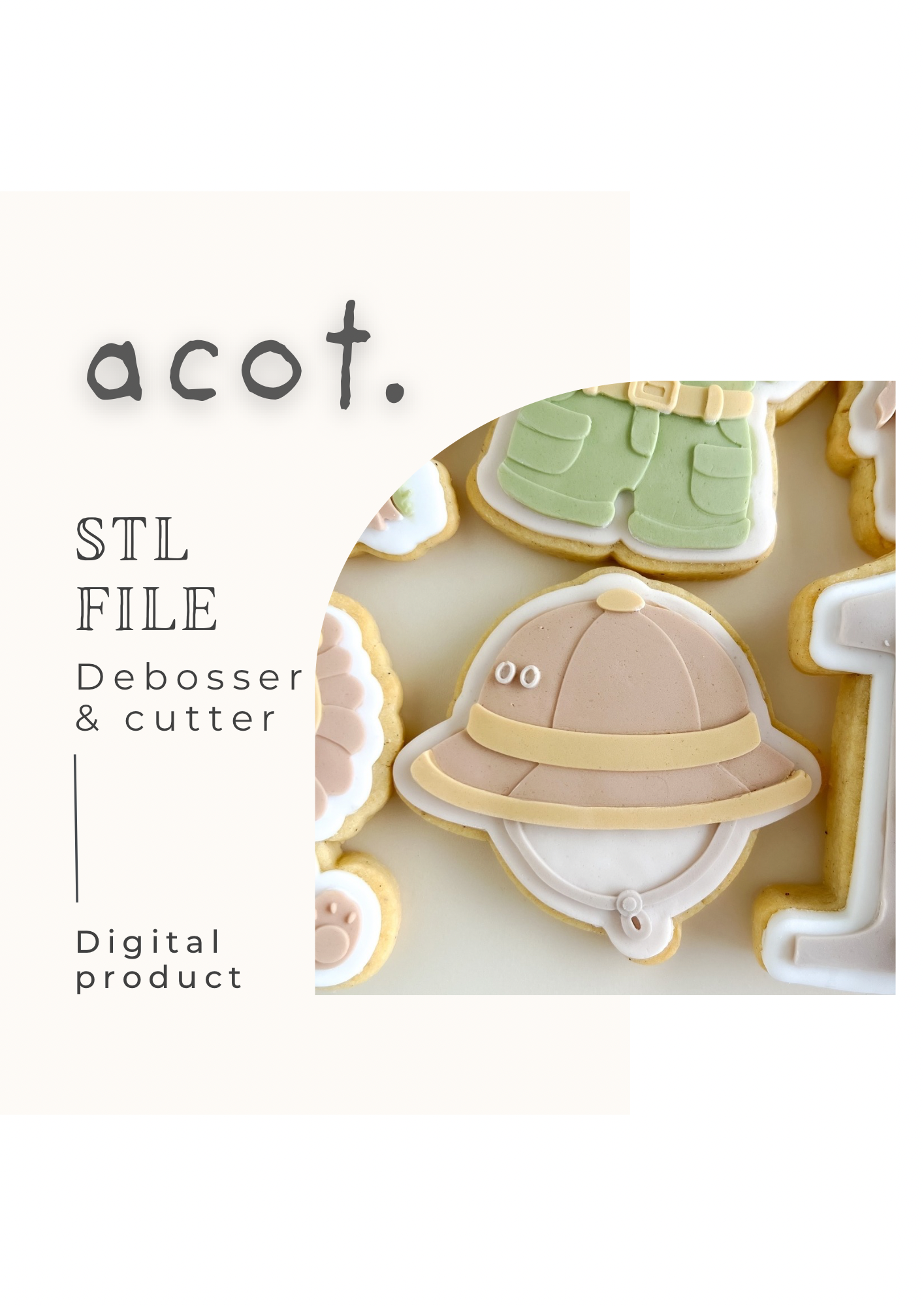 STL FILE Safari hat debosser and cutter