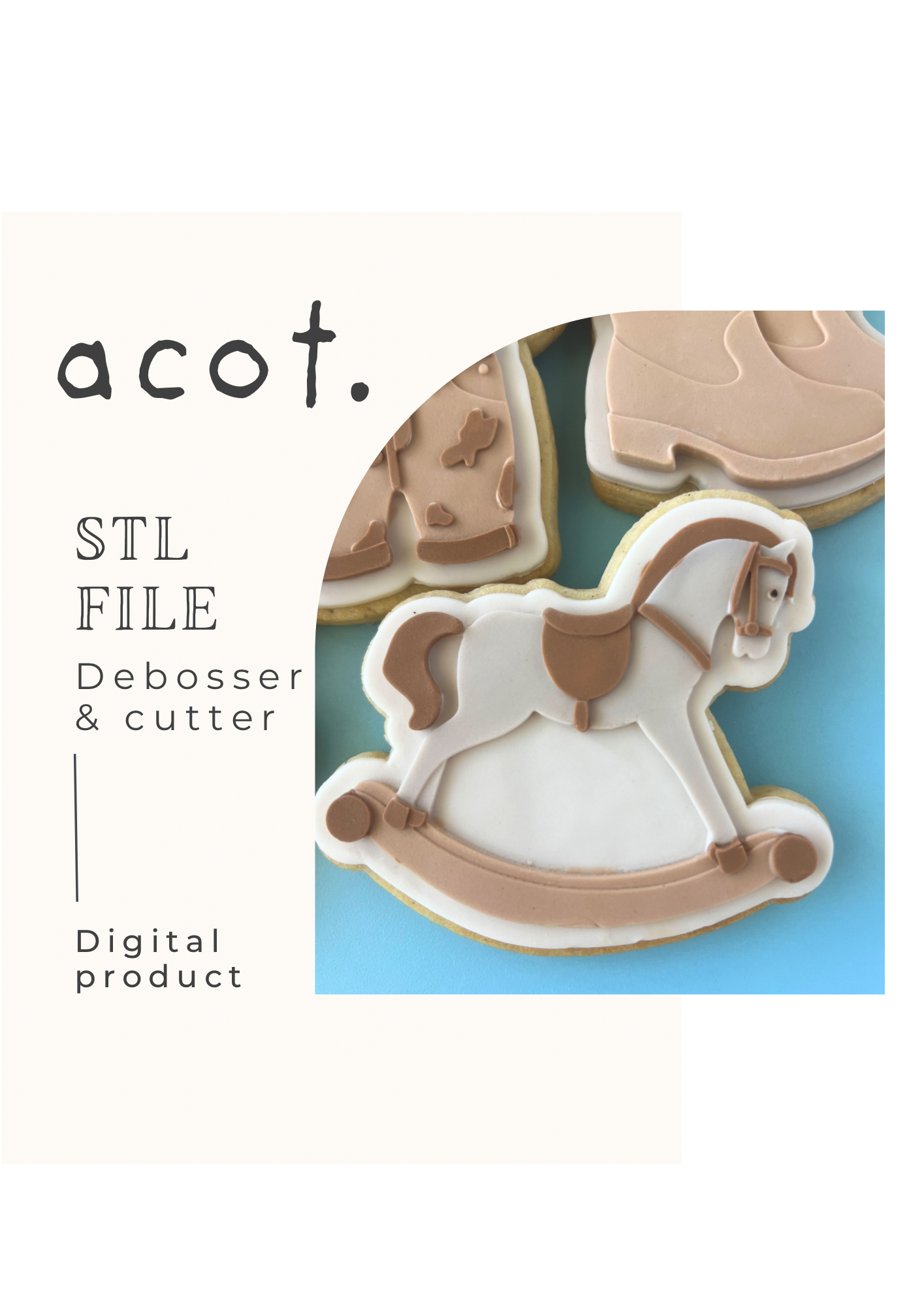 STL FILE Vintage rocking horse debosser and cutter