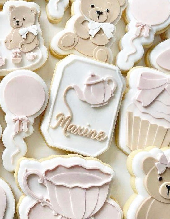 Teapot pouring custom name debosser and cutter