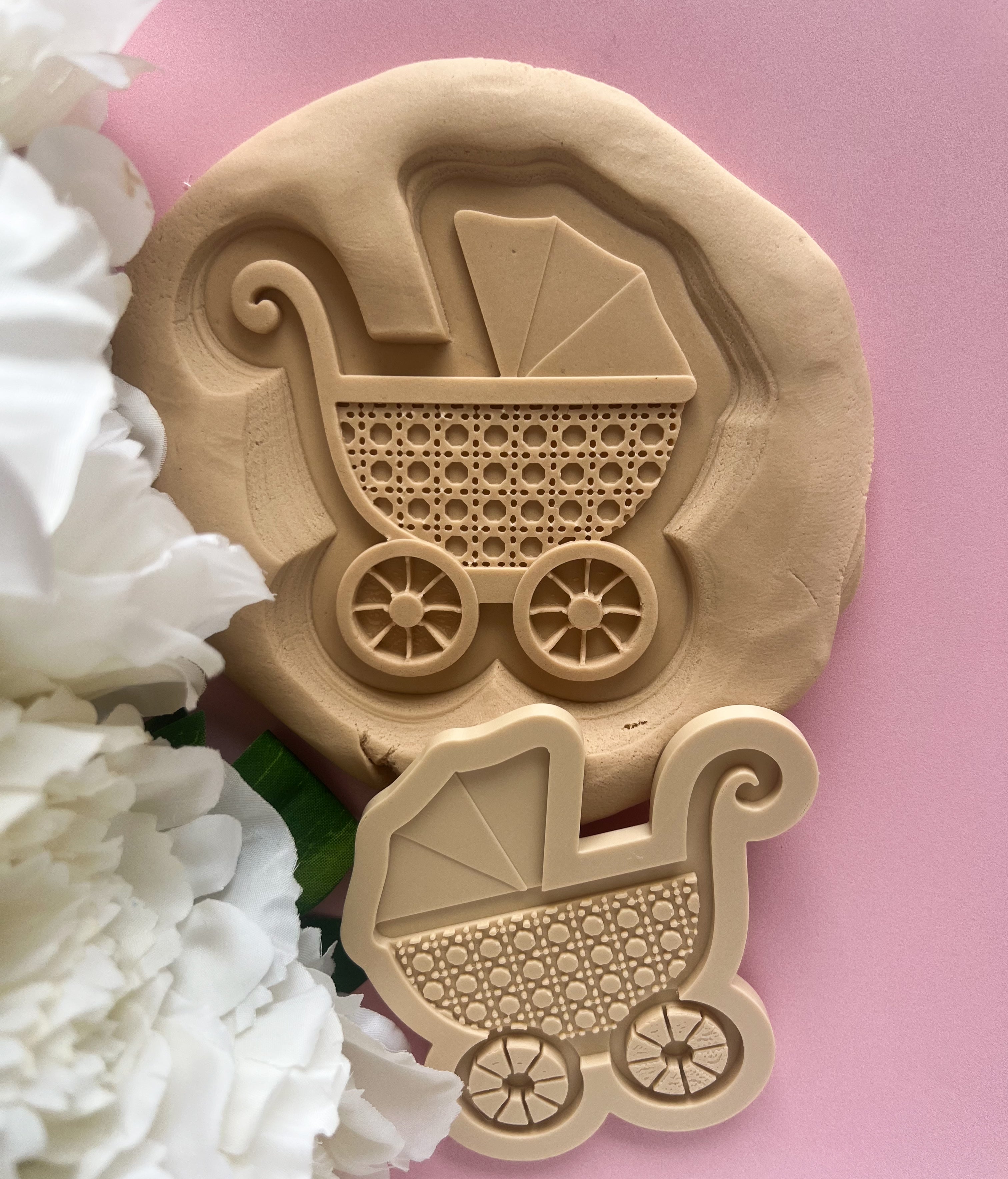 Rattan baby pram debosser and cutter