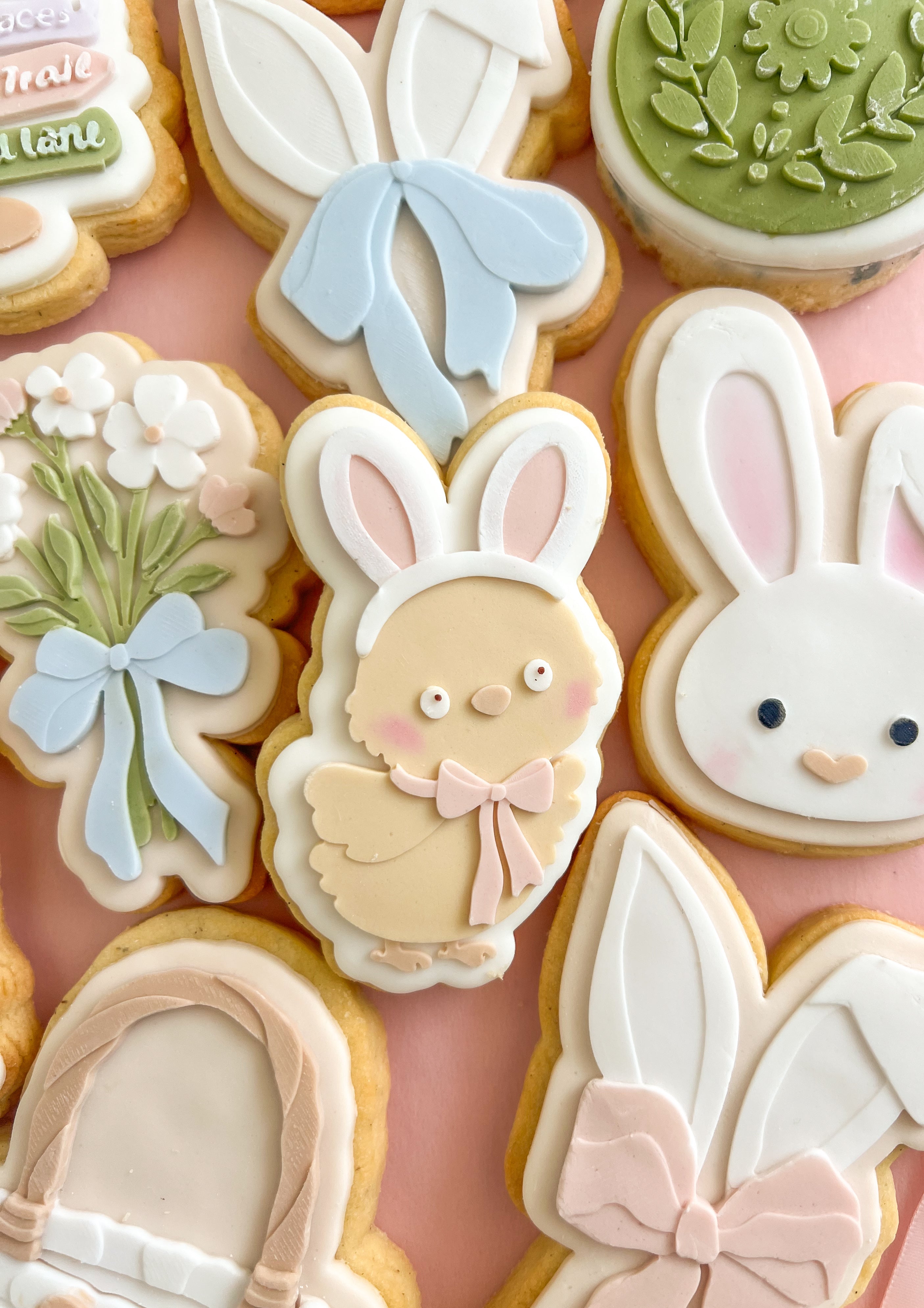 Chick wearing bunny ears debosser and cutter
