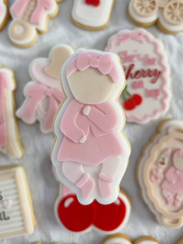 Baby with bow debosser and cutter