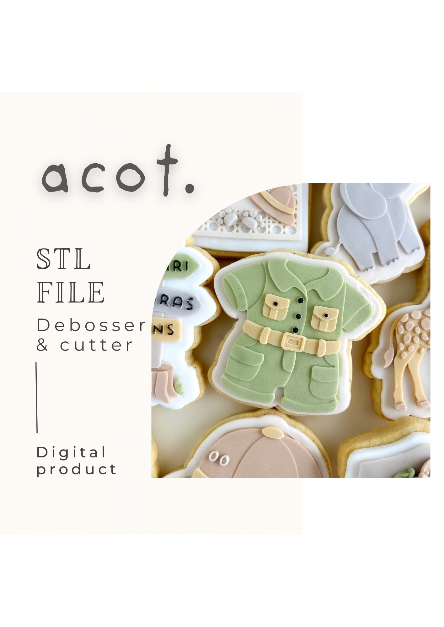 STL FILE Little safari outfit debosser and cutter