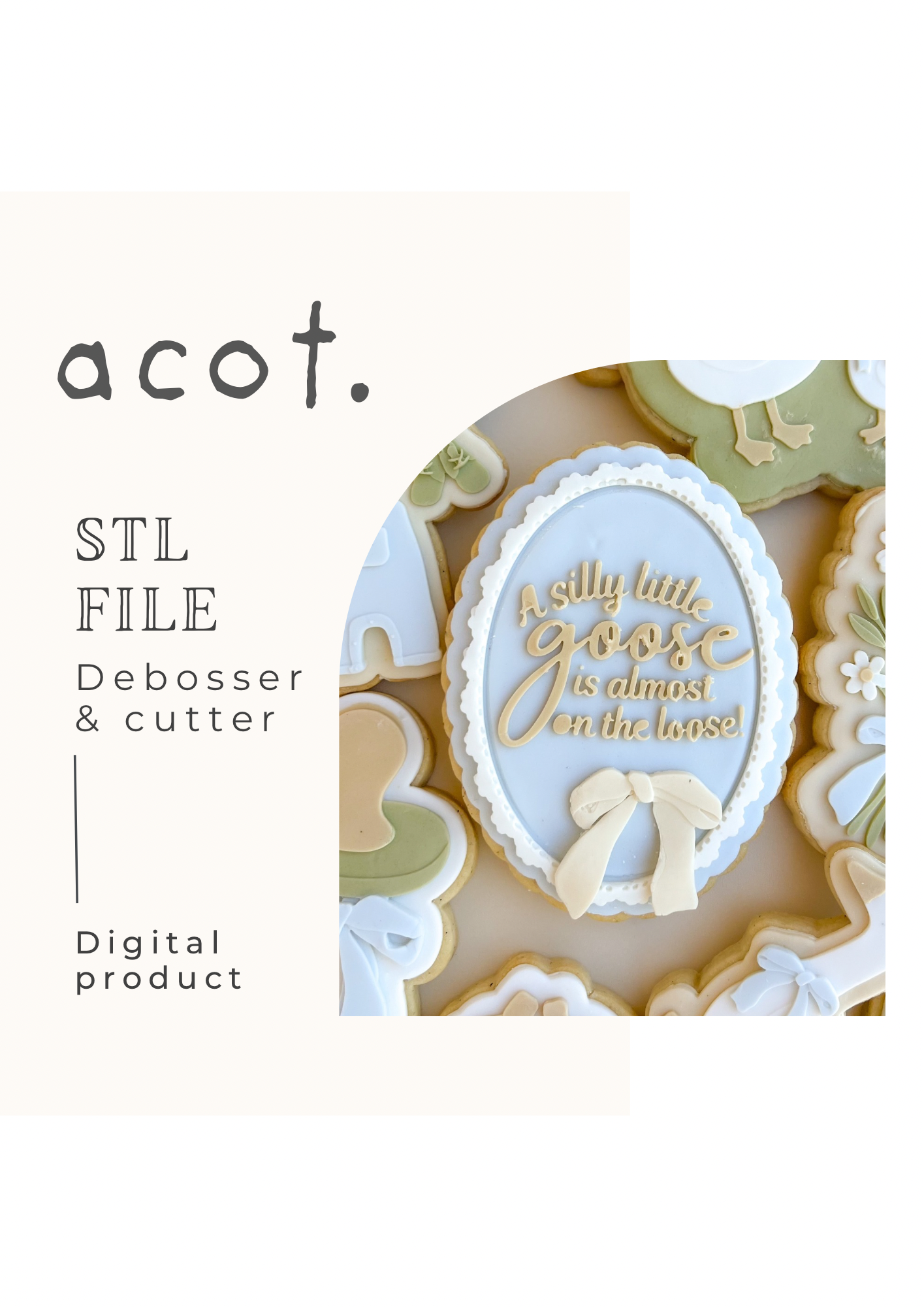STL FILE A silly little goose is almost on the loose debosser plate only