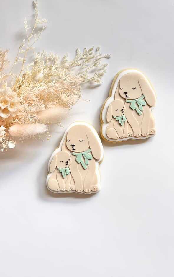 Mum and baby bunny debosser and cutter