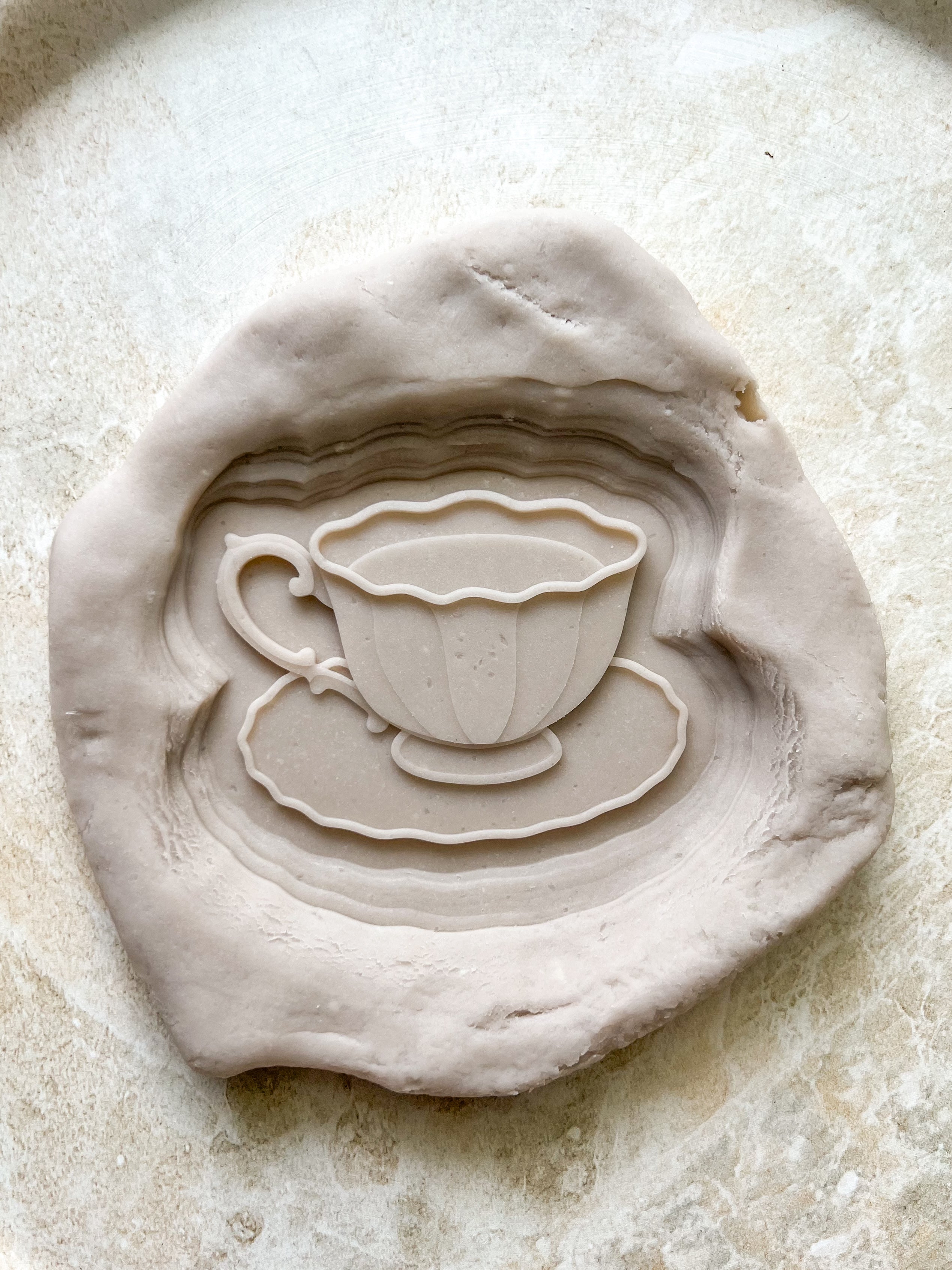 Elegant teacup debosser and cutter