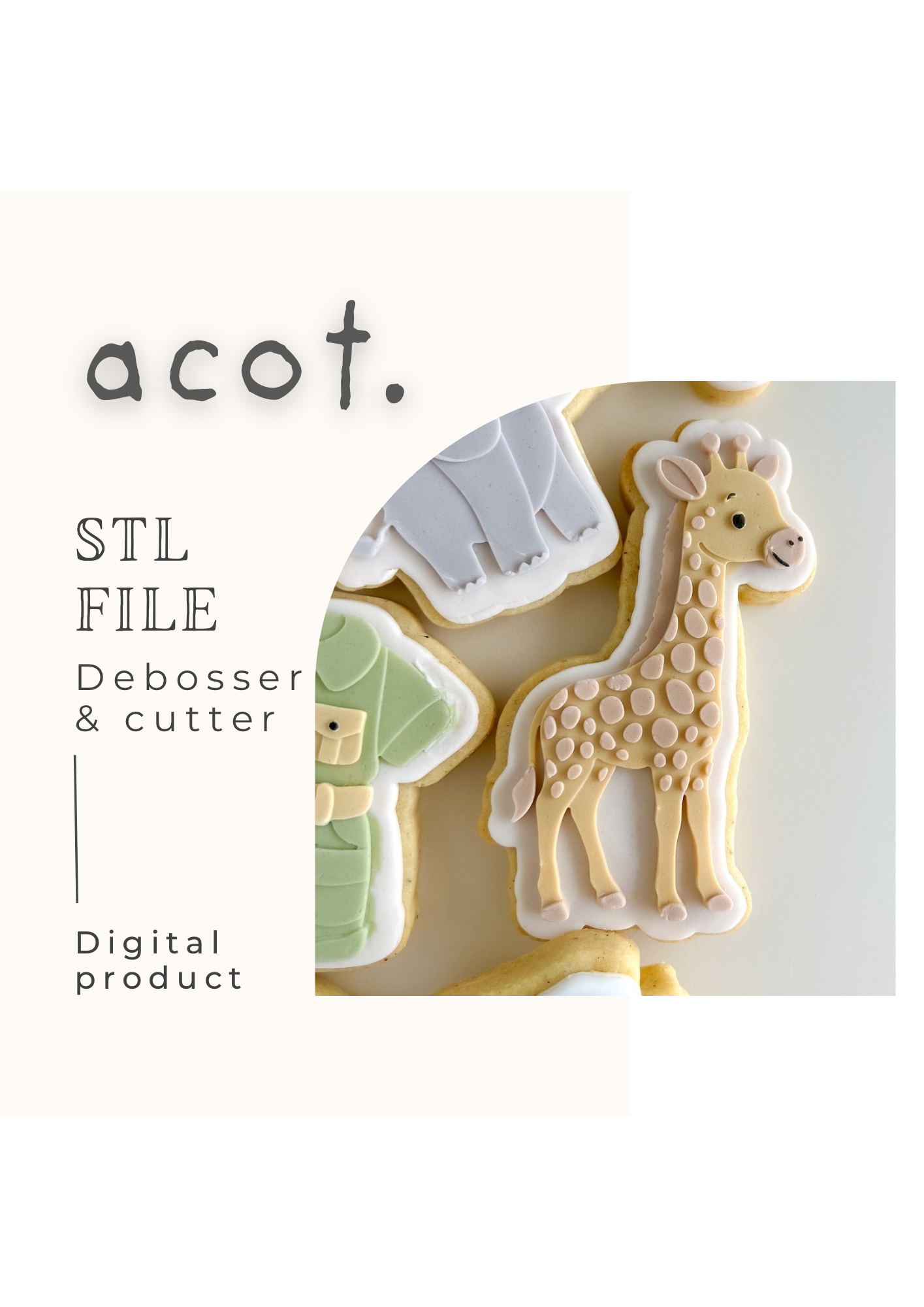 STL FILE Giraffe V2 debosser and cutter