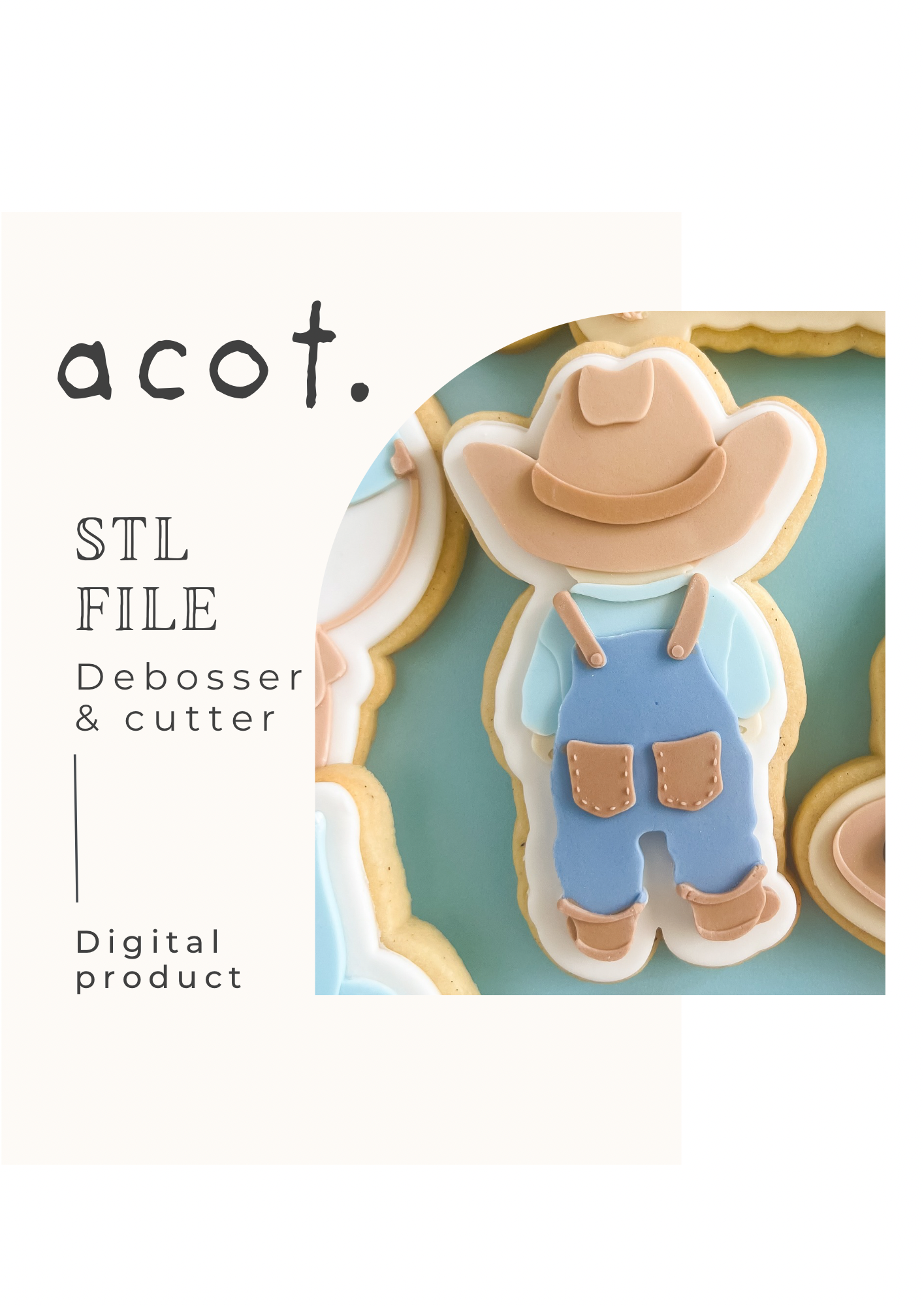 STL FILE Little cowboy debosser and cutter
