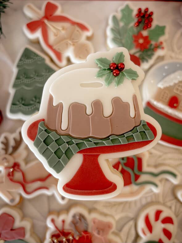 Christmas pudding/ cake debosser and cutter