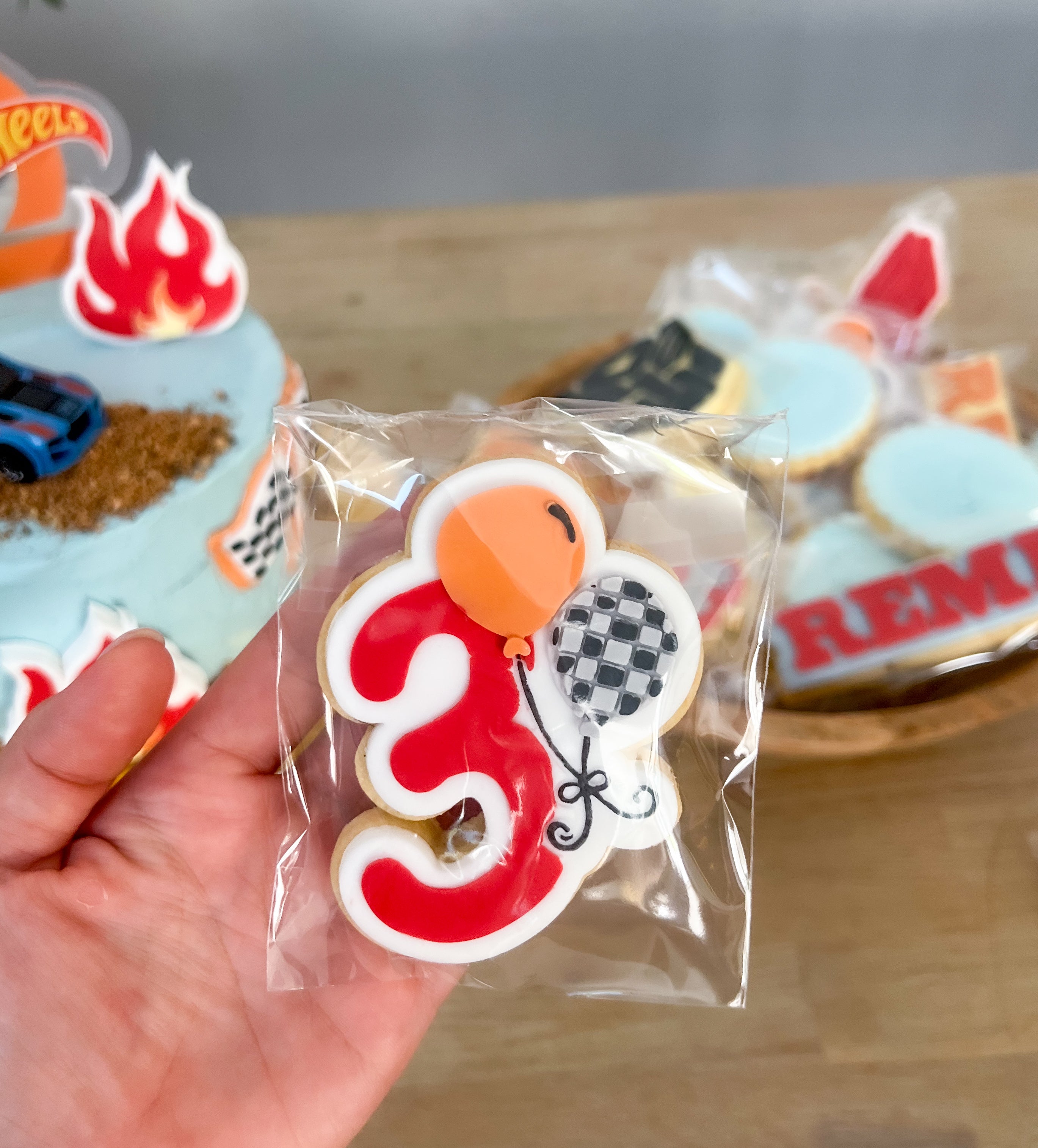 Number 3 with balloons debosser and cutter