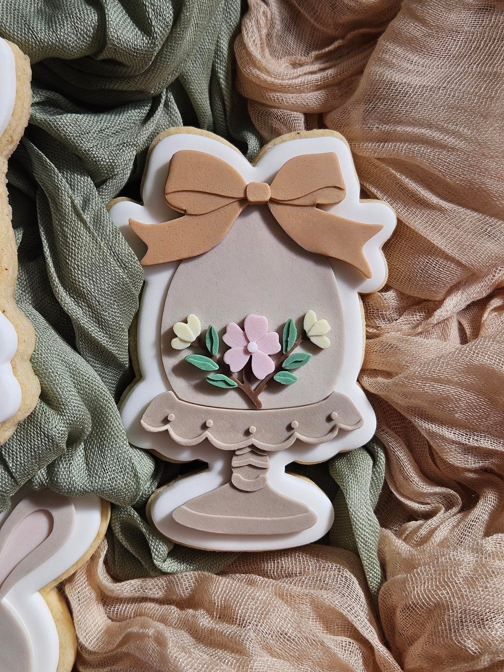 Floral egg cup debosser and cutter