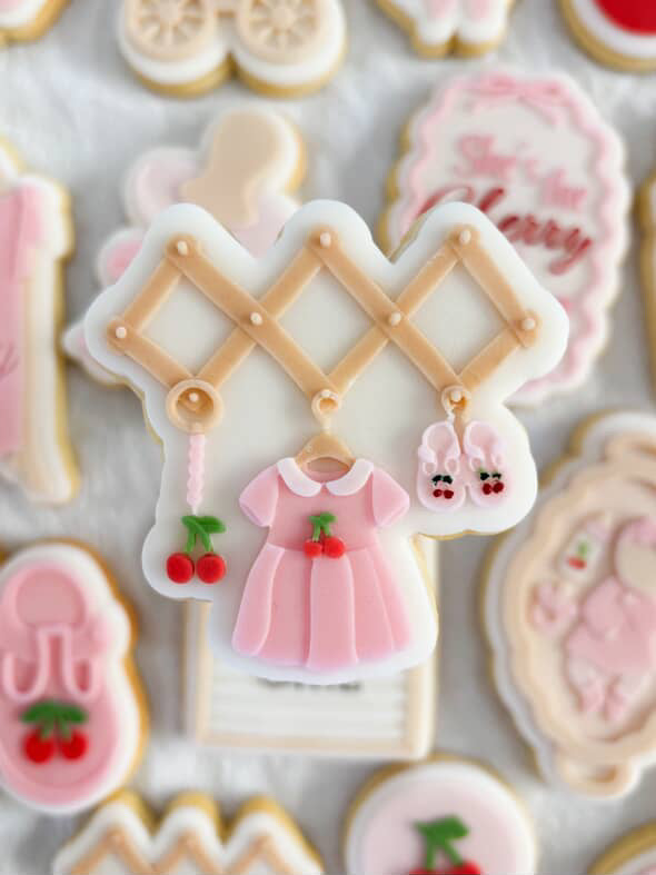 Timber frame with cherry baby items debosser and cutter