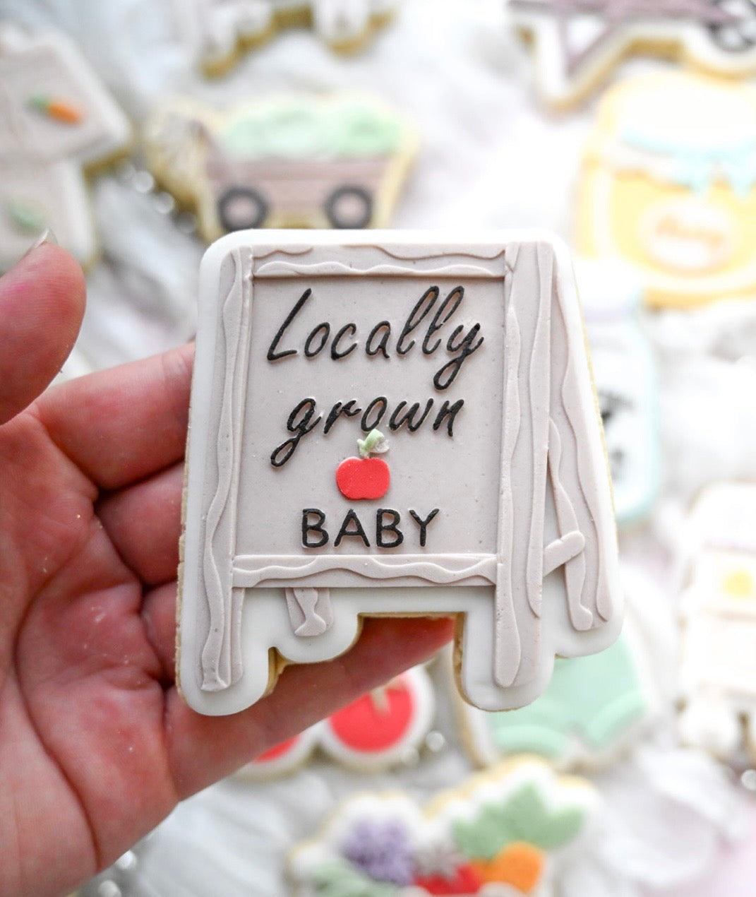 Locally grown baby wooden sign debosser and cutter