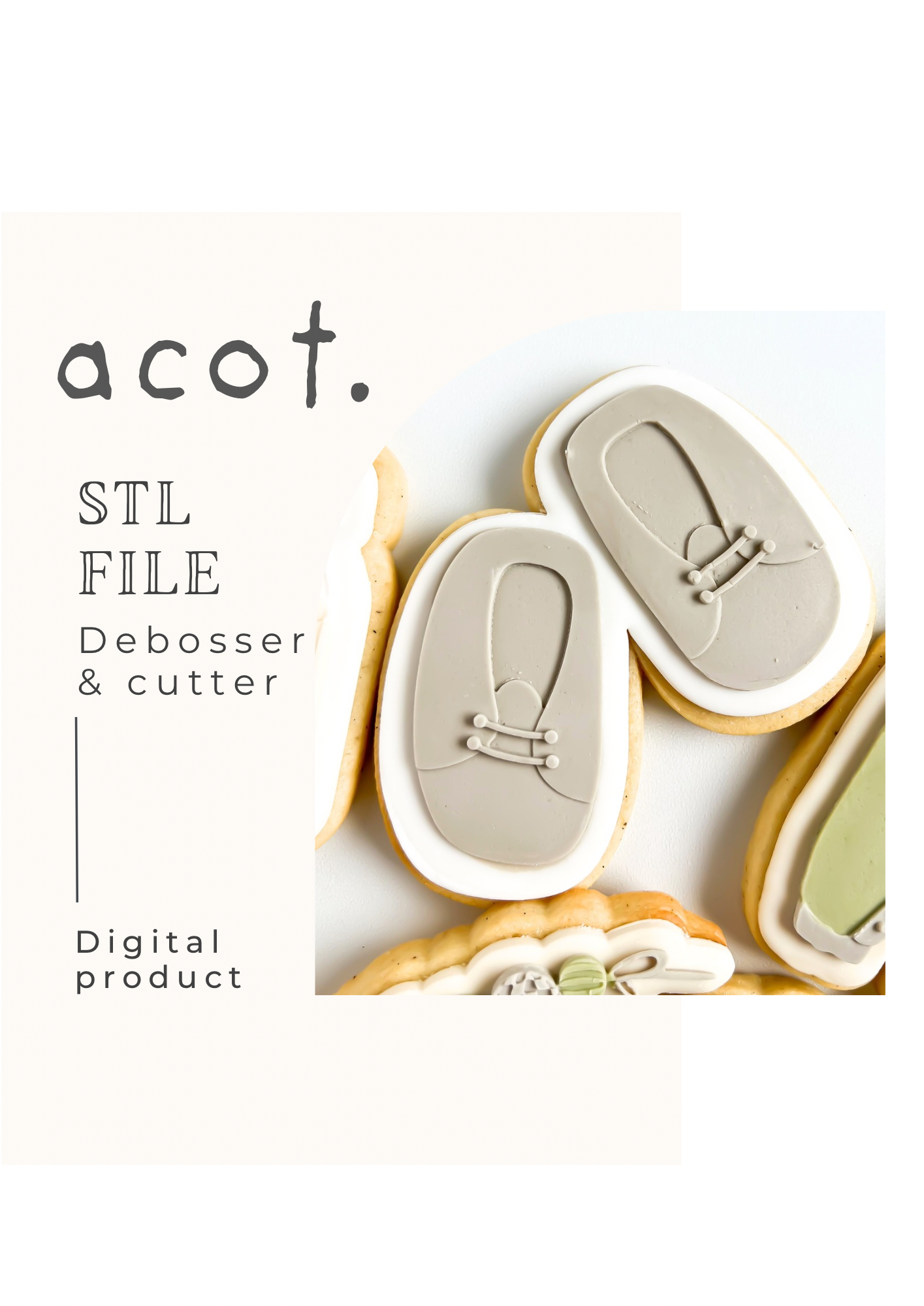 STL FILE Baby shoes debosser and cutter
