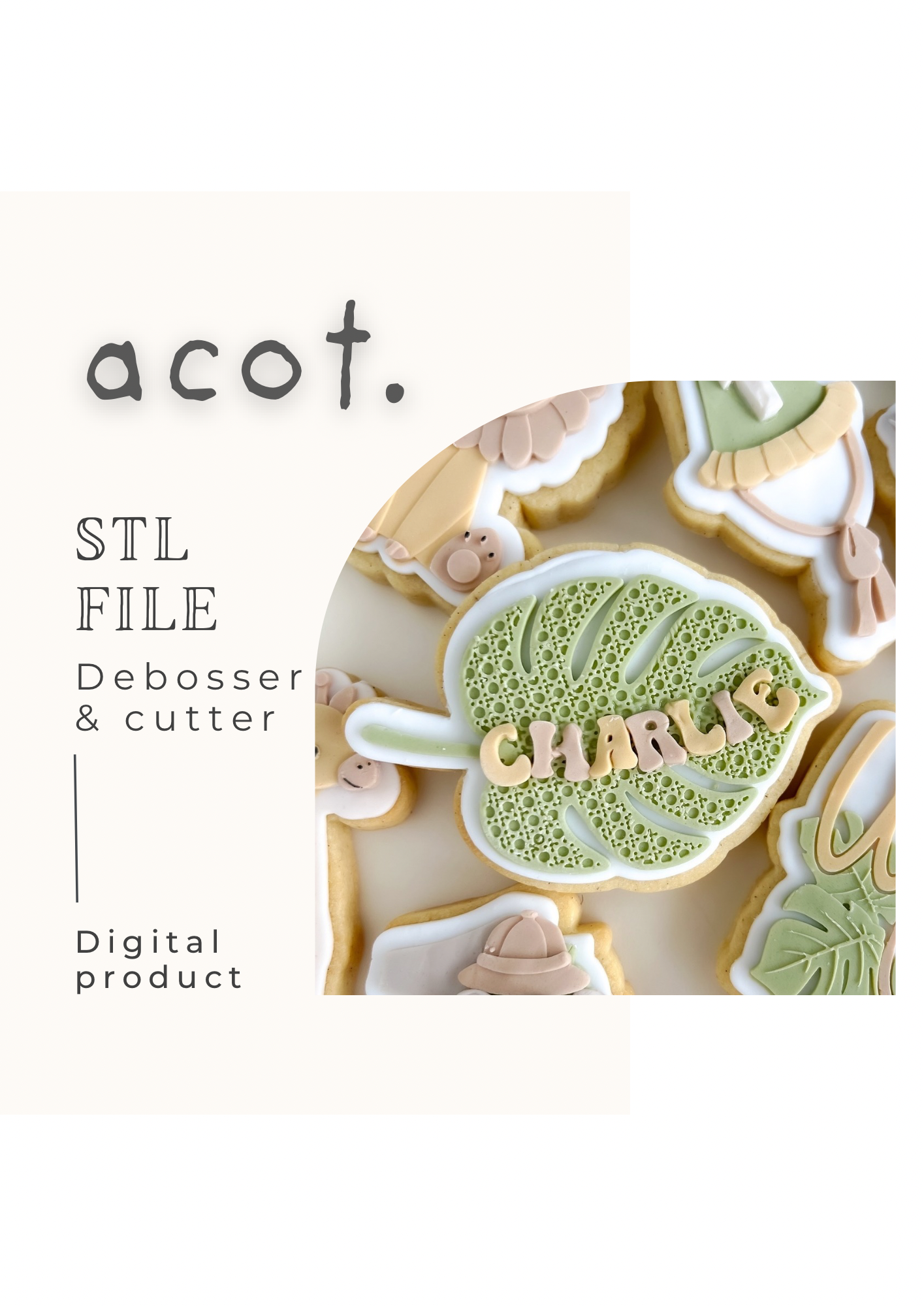 STL FILE Rattan monstera leaf debosser and cutter