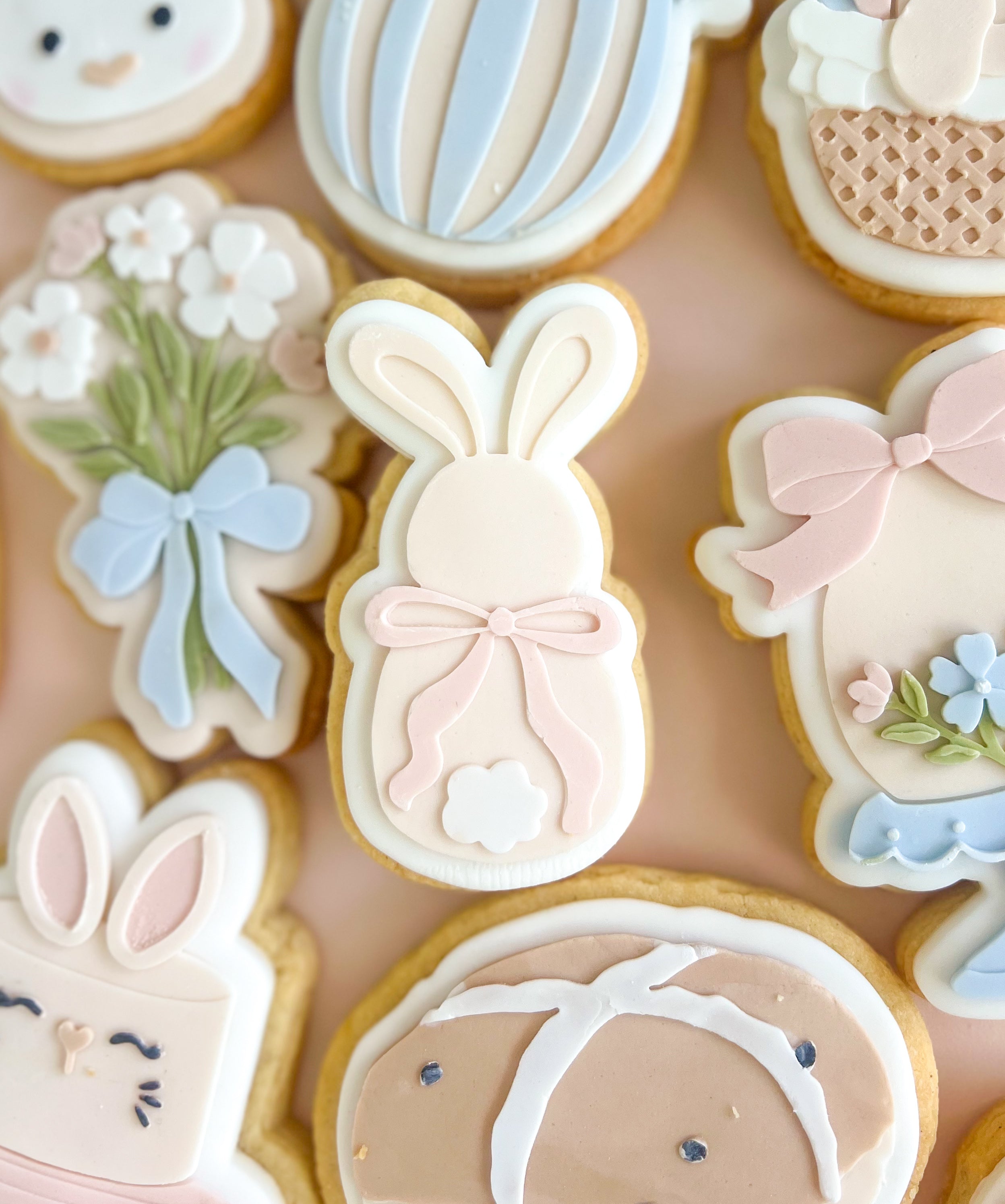 Turned bunny with bow debosser and cutter