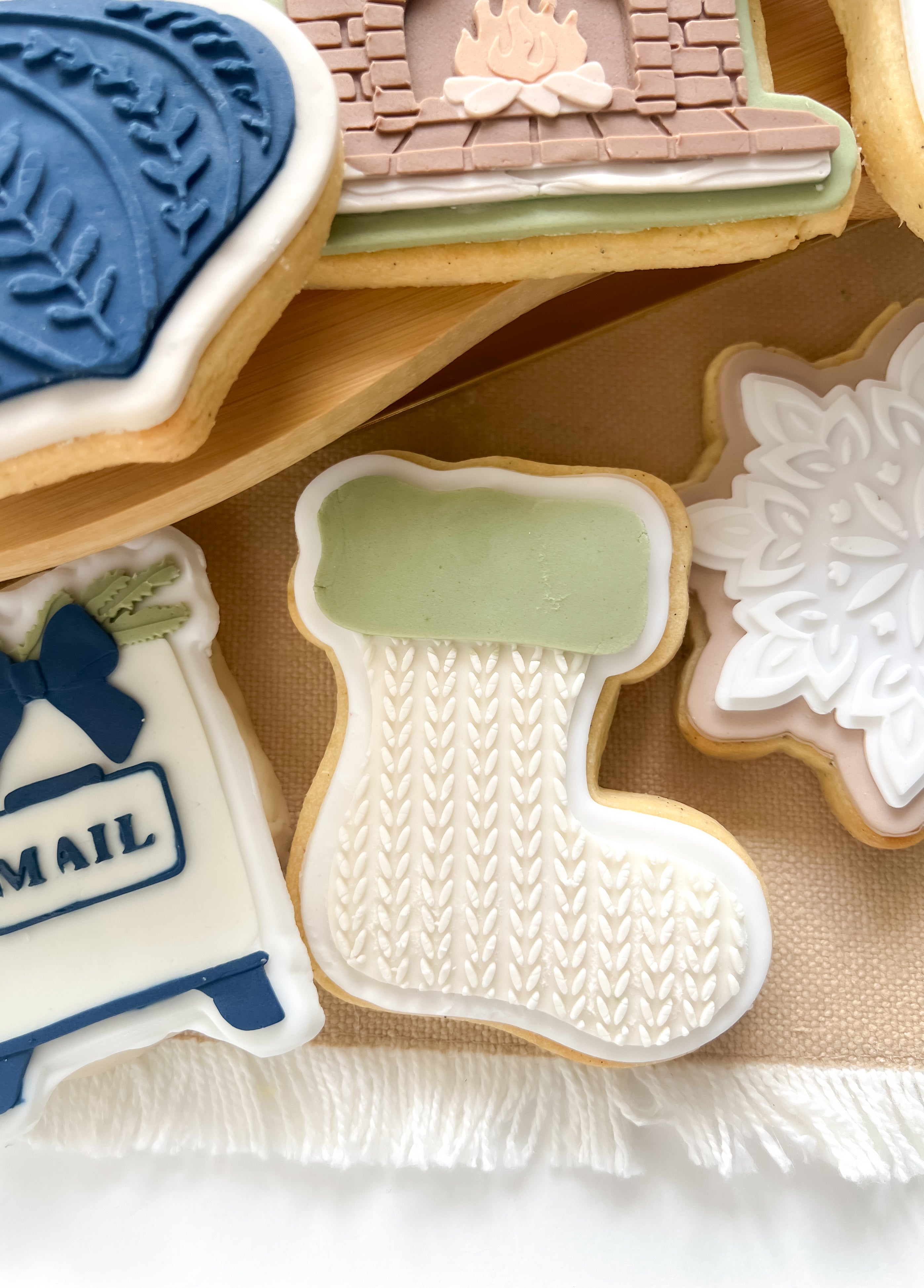 Knit Christmas stocking debosser and cutter