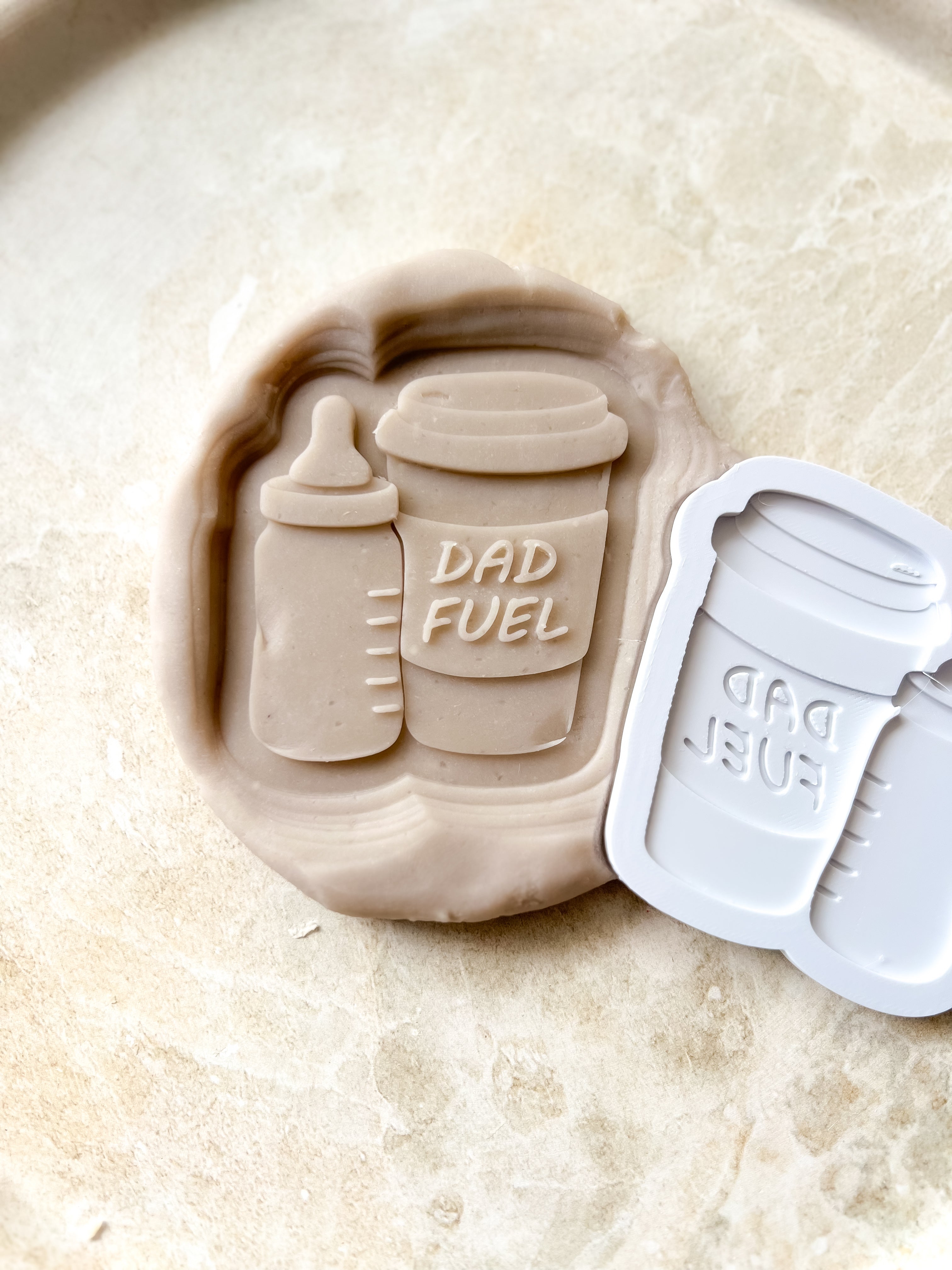 Dad fuel coffee cup & baby bottle debosser and cutter