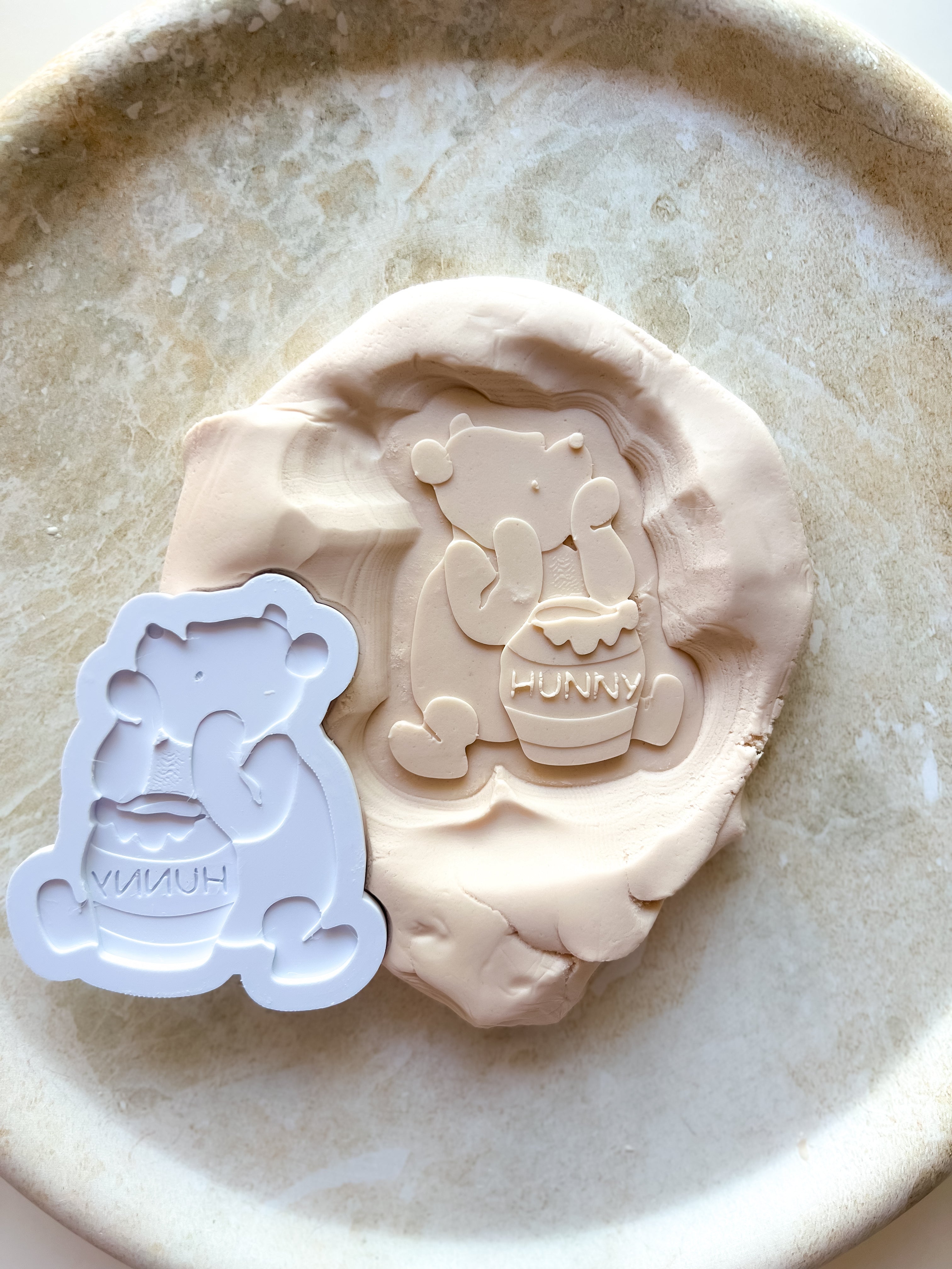 Vintage Pooh sitting with honey debosser and cutter