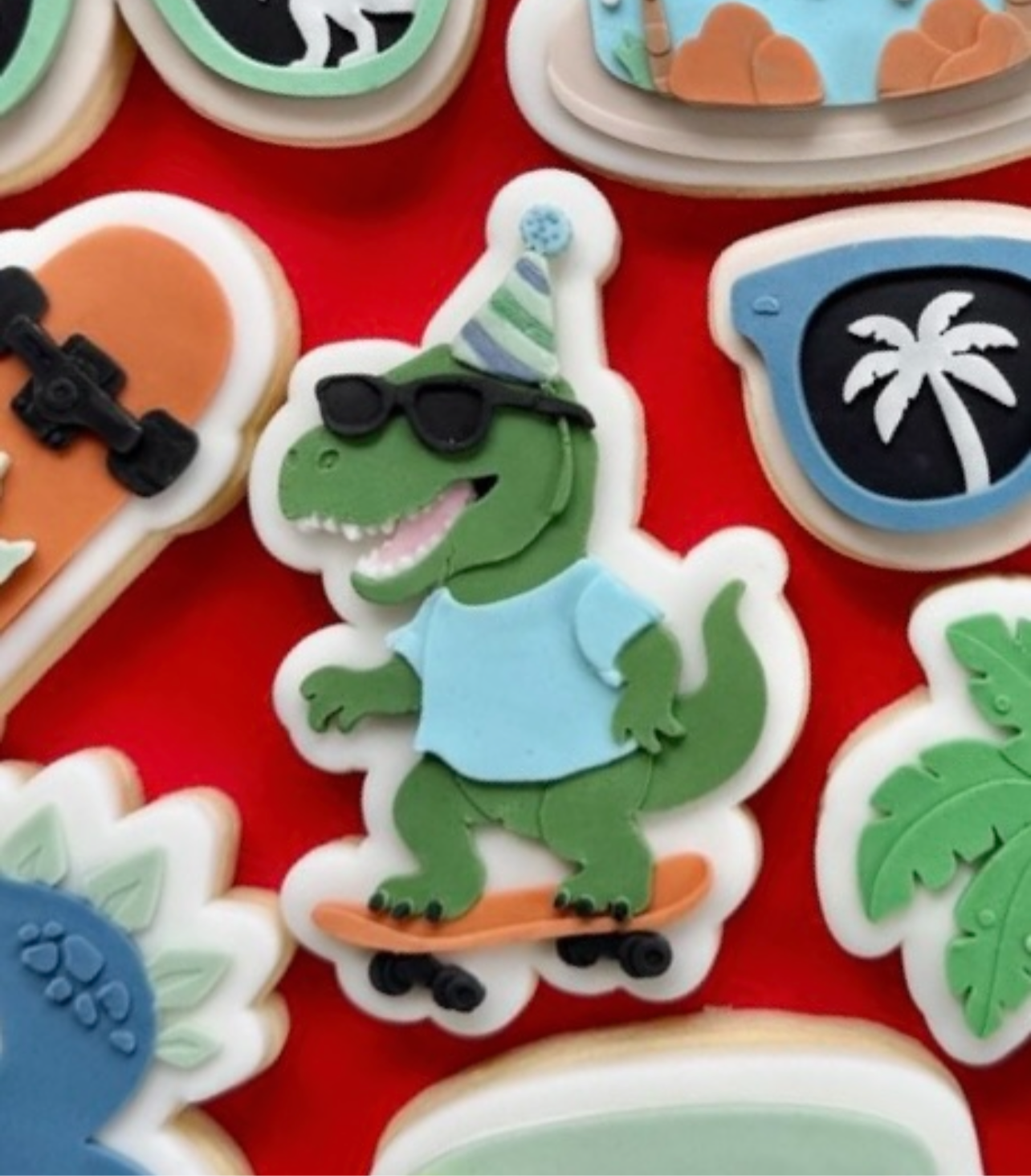 Dinosaur on skateboard debosser and cutter