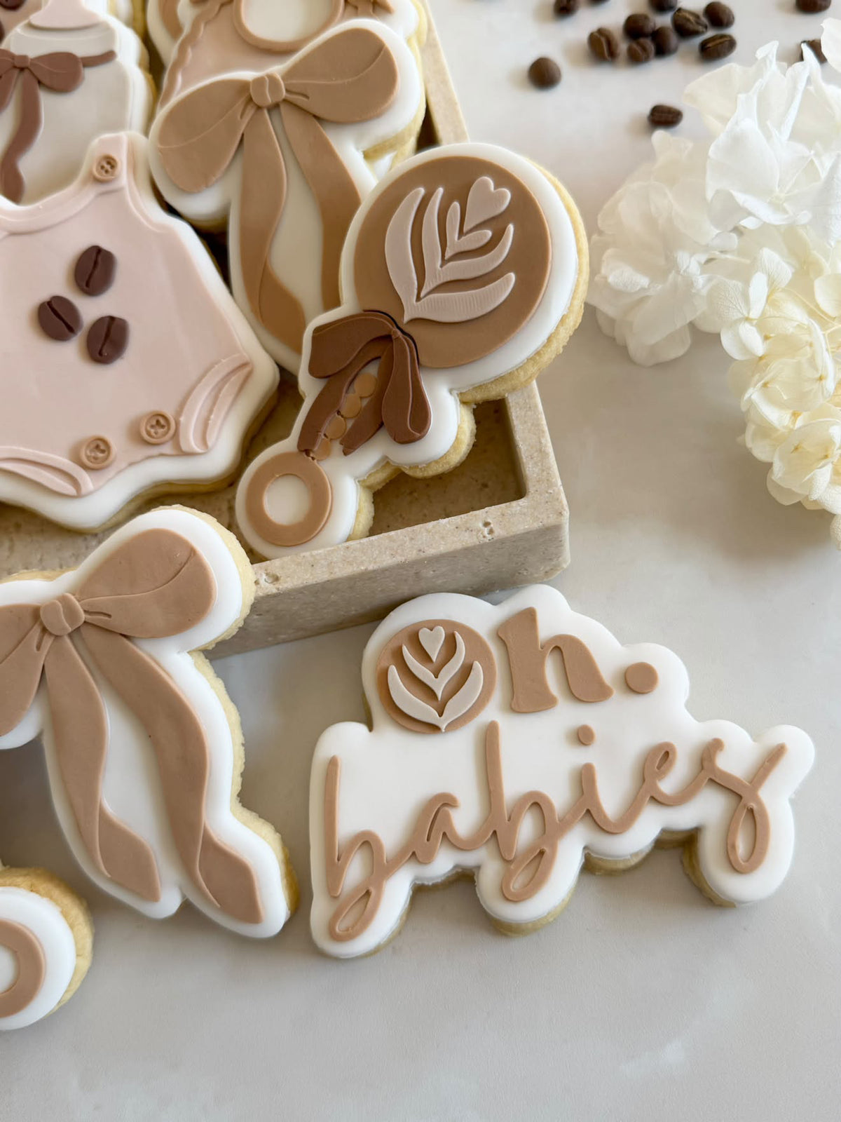 Oh babies with latte detail debosser and cutter