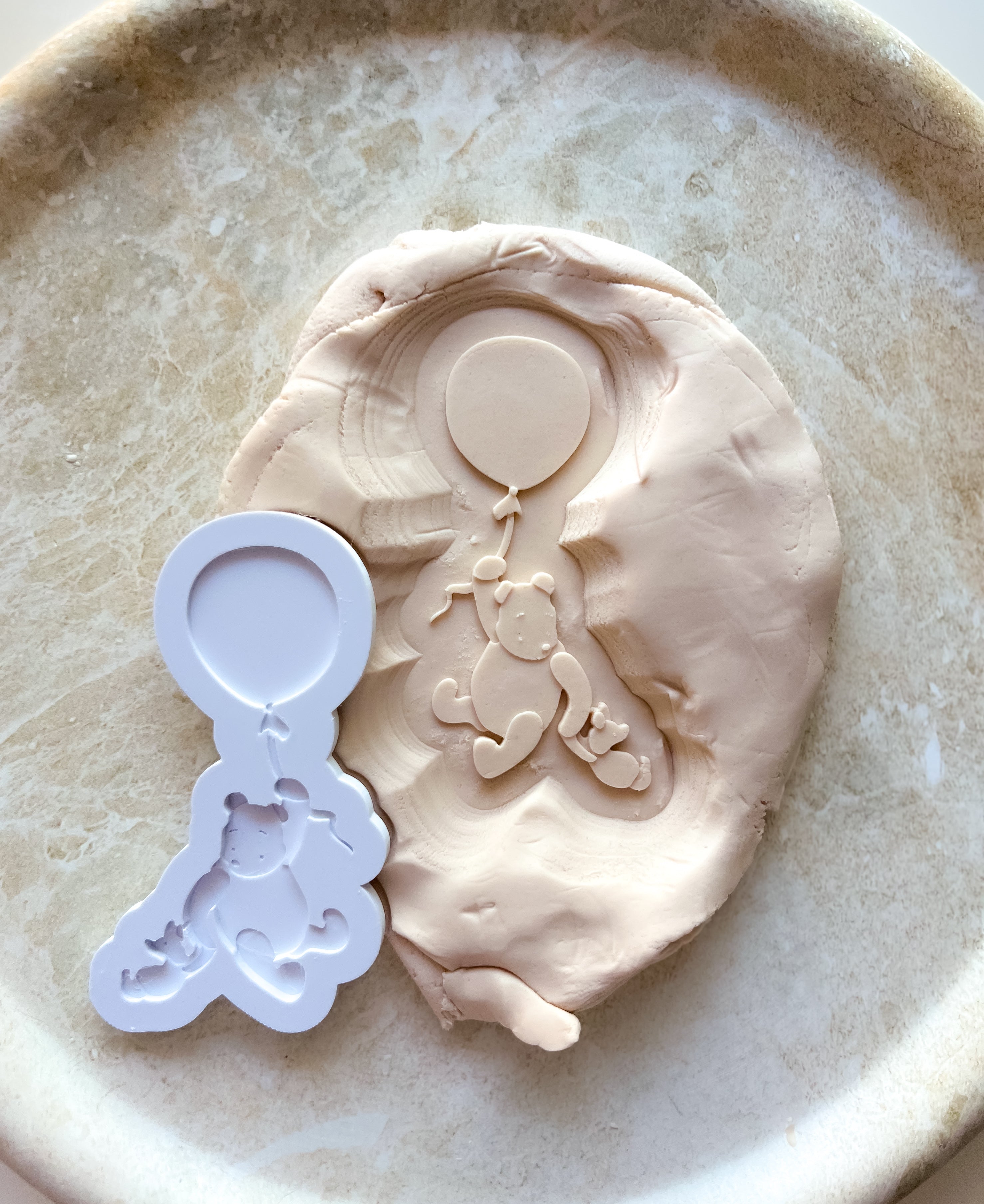 Vintage Pooh and piglet from balloon debosser and cutter