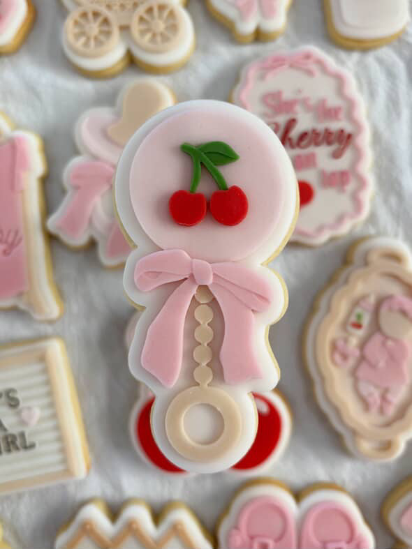 Cherry baby rattle debosser and cutter