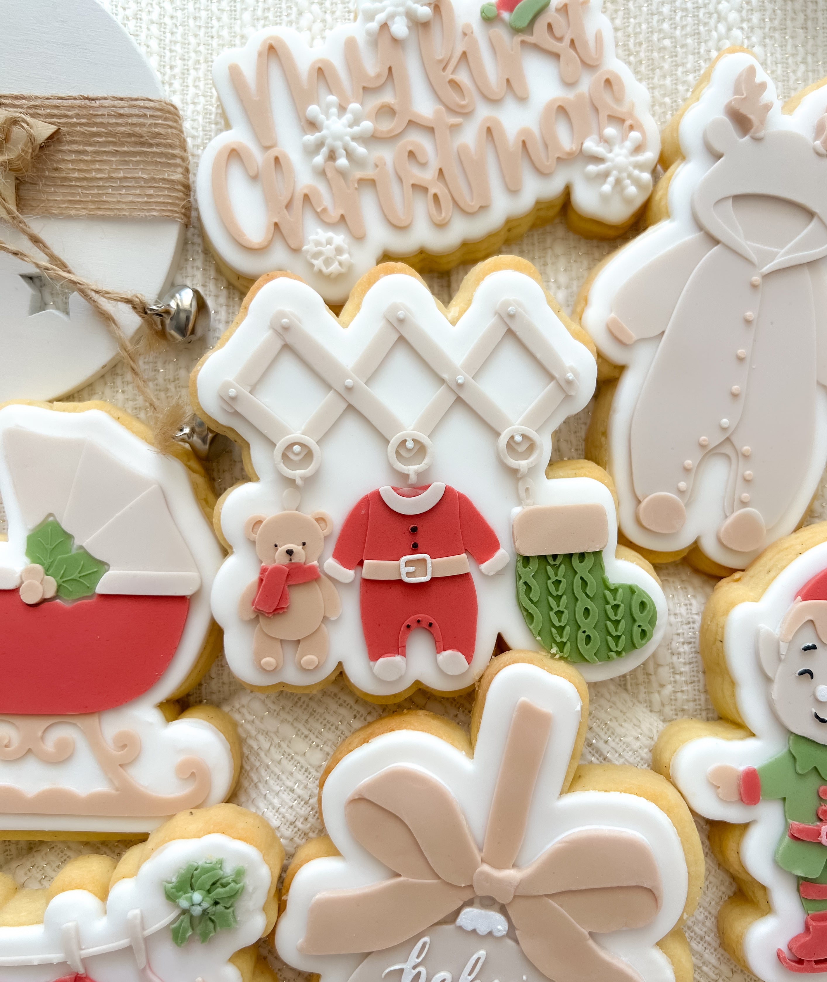 Timber frame with Christmas baby items debosser and cutter