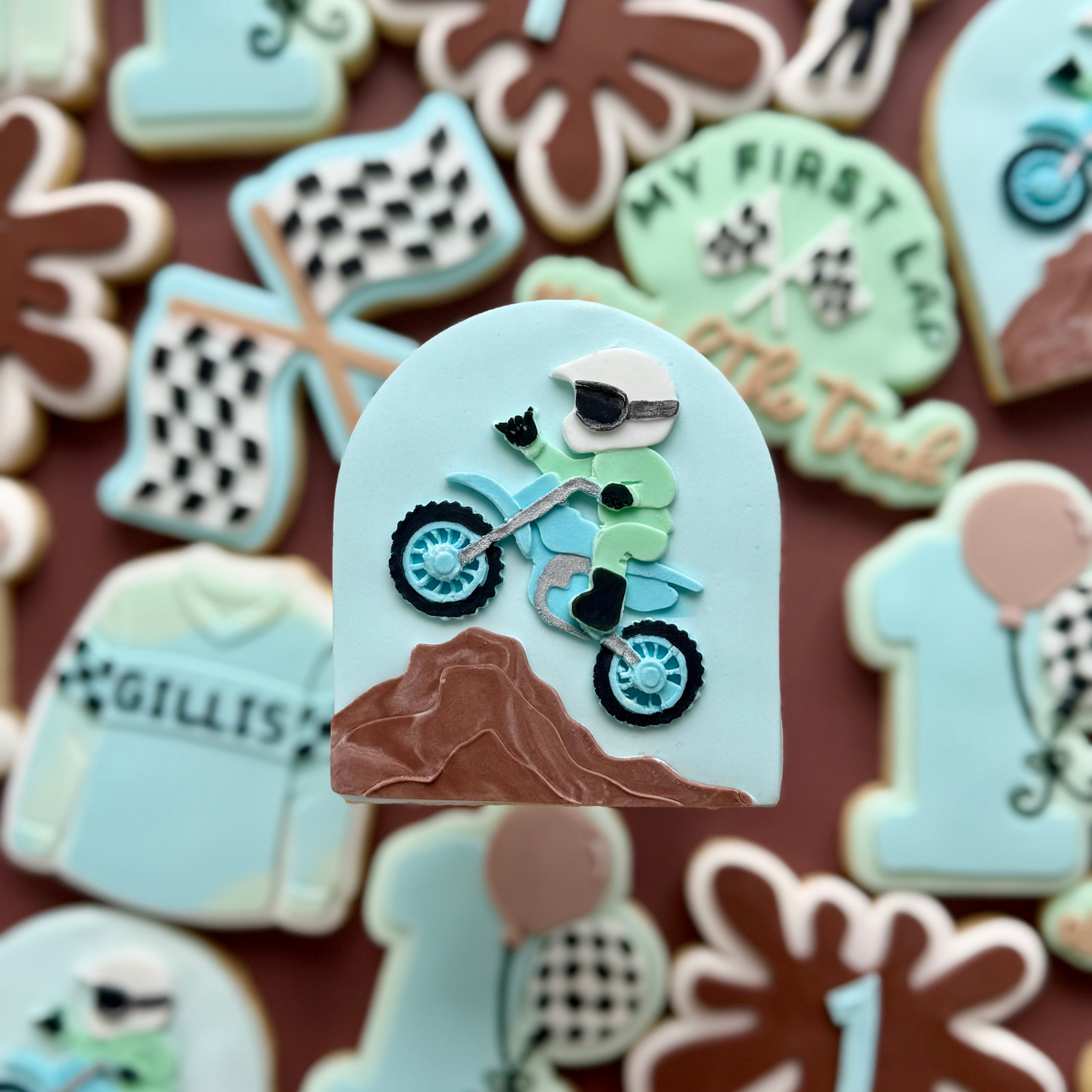 Little guy on dirt bike debosser and cutter