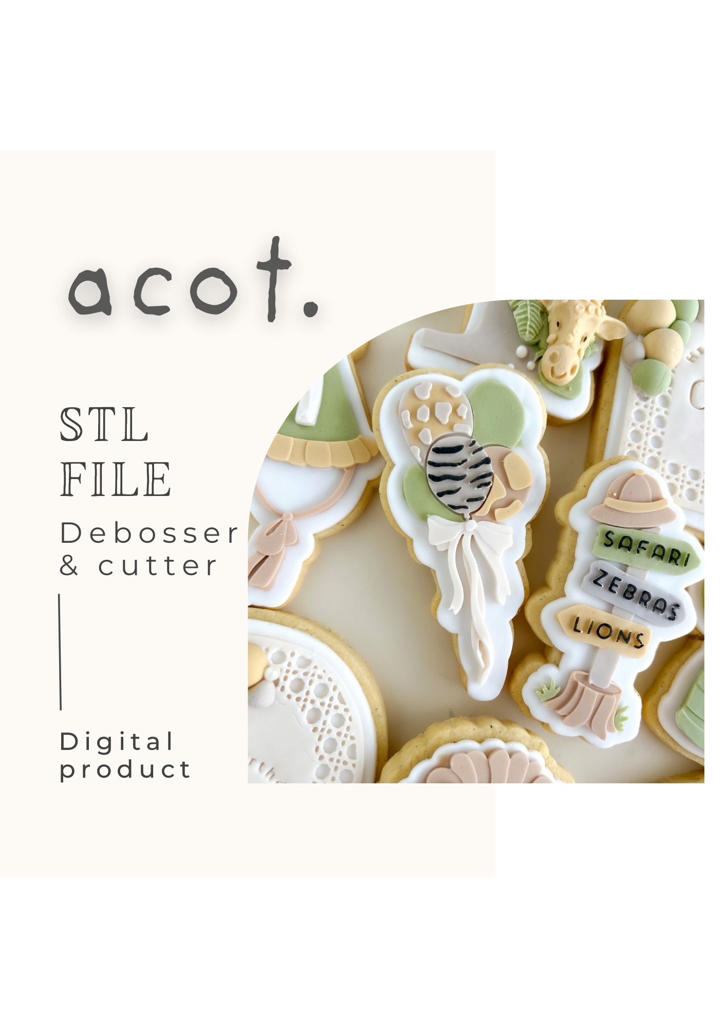 STL FILE Safari/ jungle balloons debosser and cutter