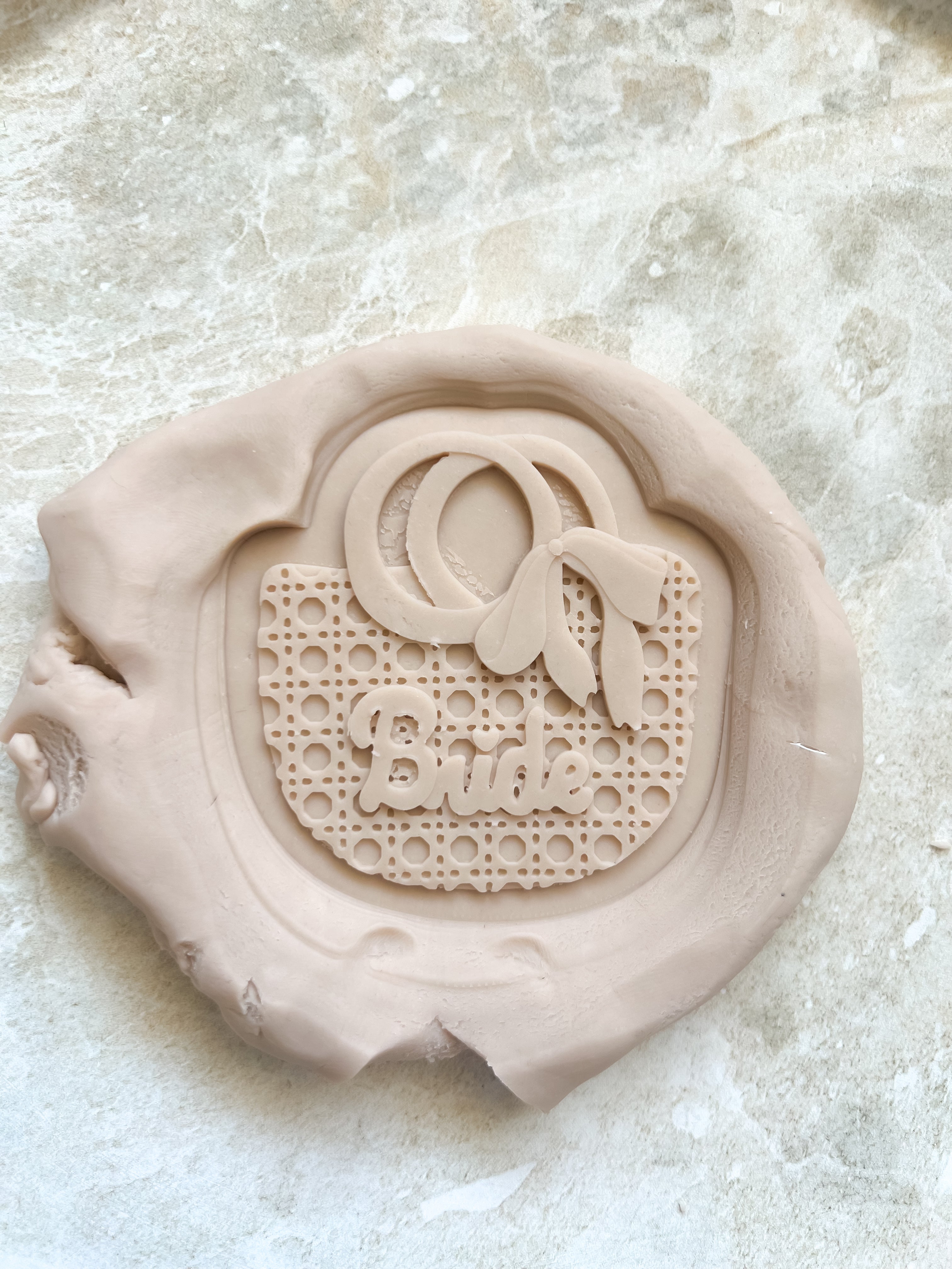 Rattan bridal bag debosser and cutter