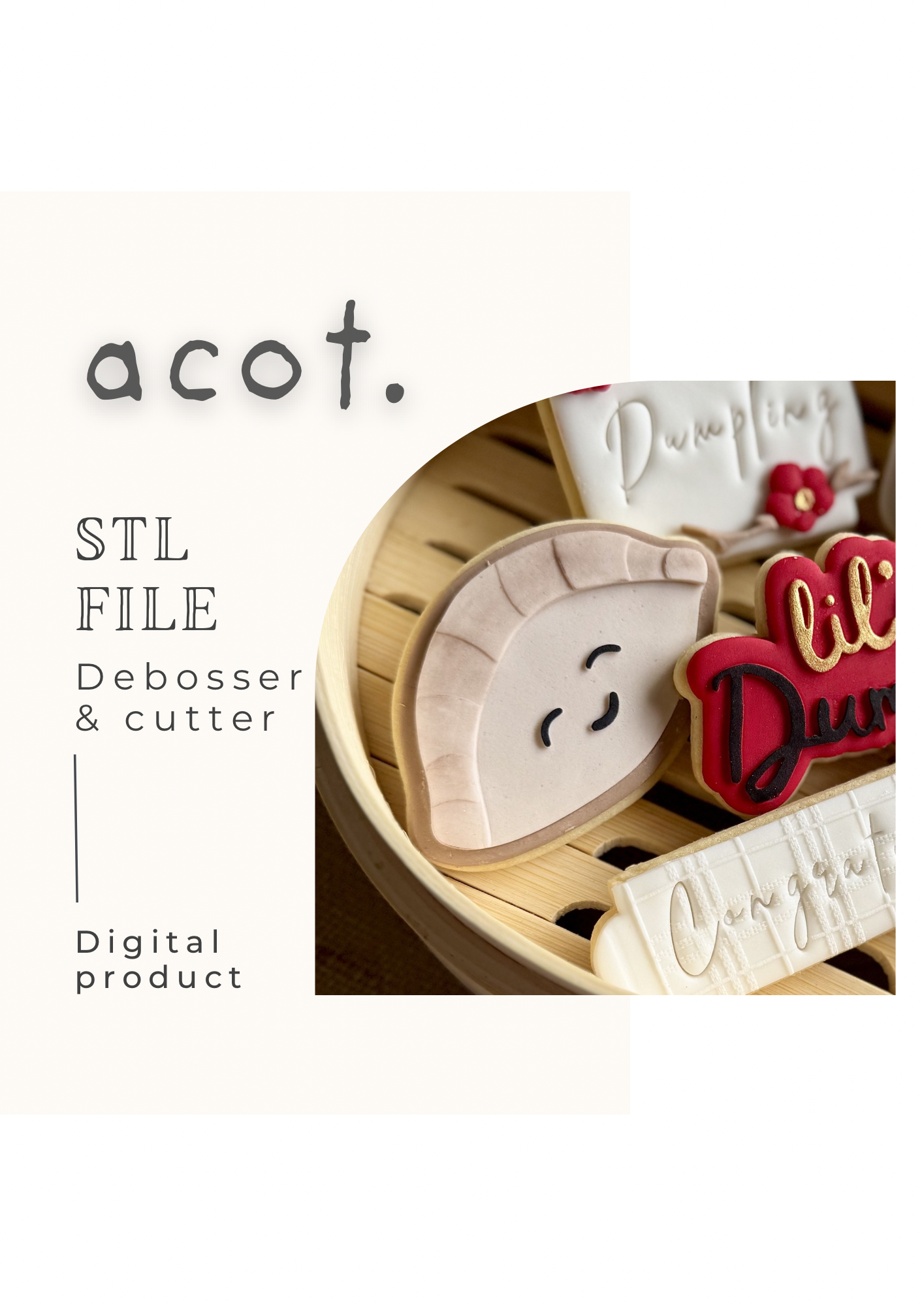 STL Dumpling debosser and cutter
