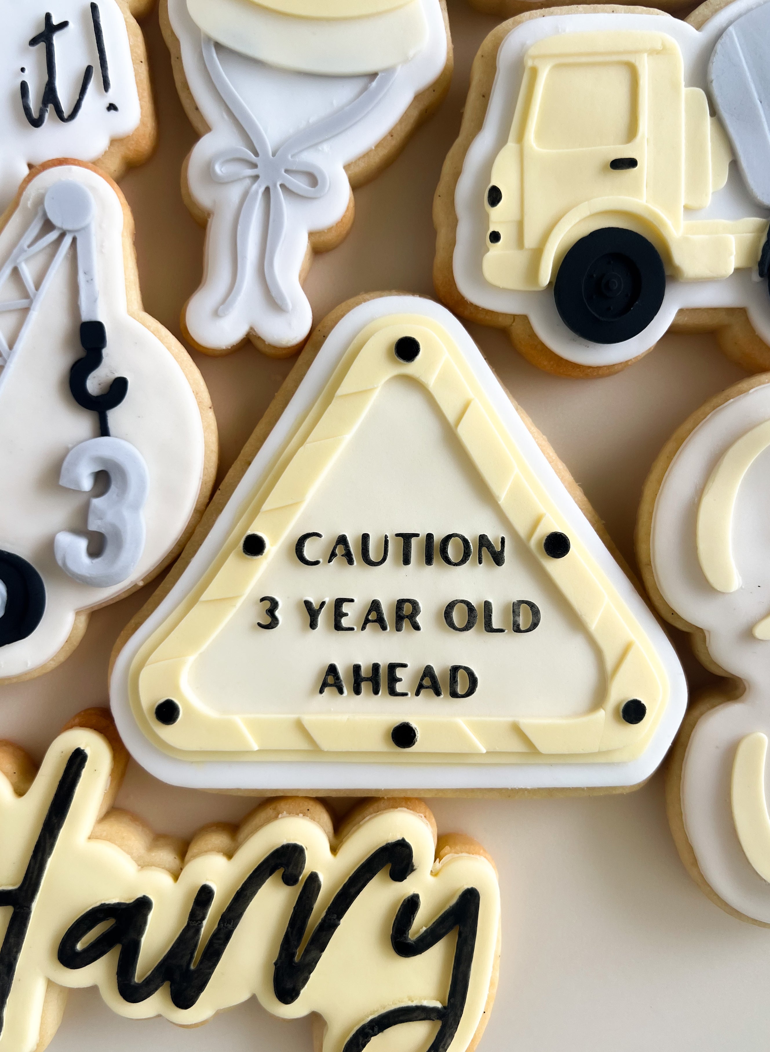 Caution 3yr old ahead customisable sign debosser and cutter