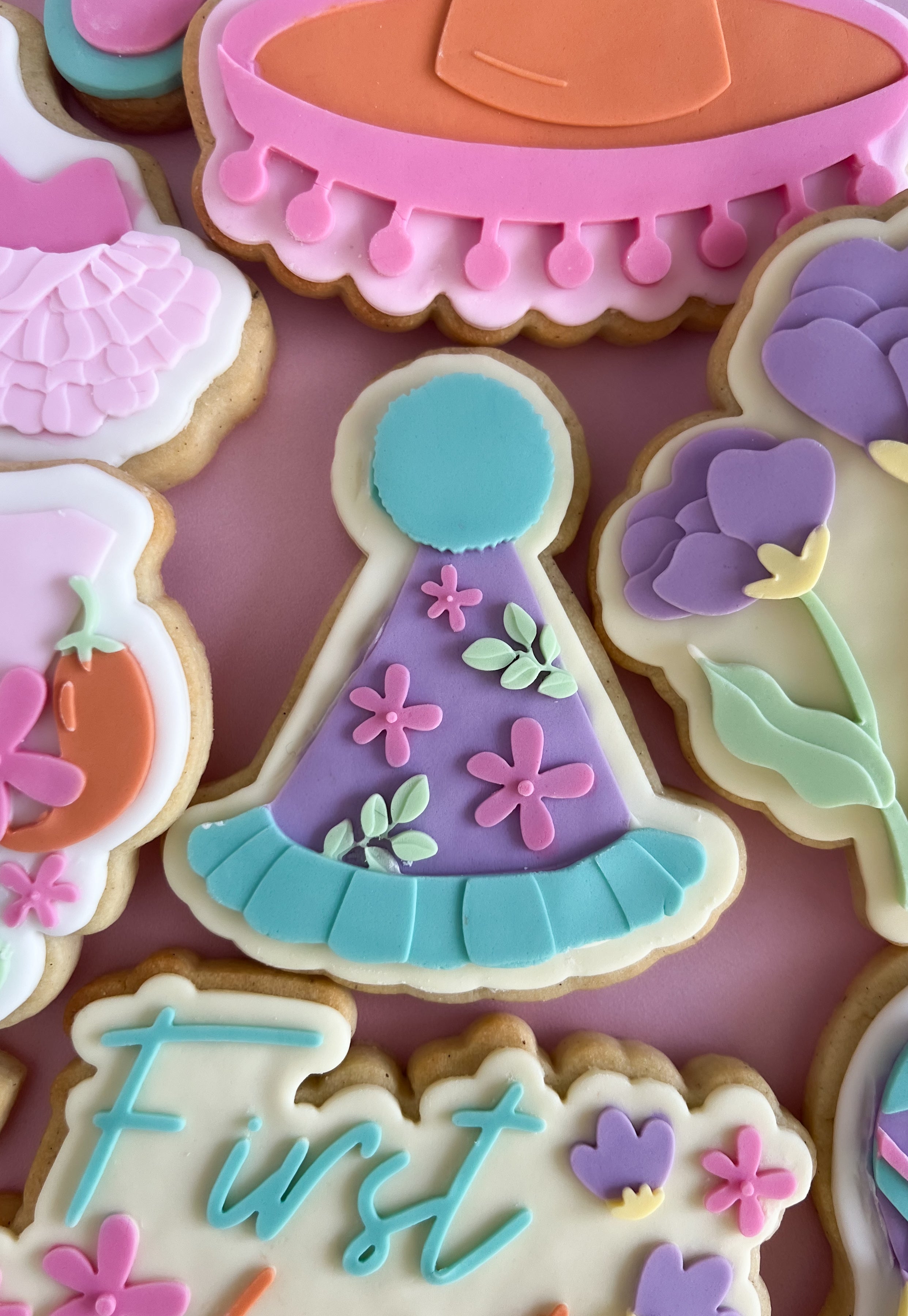 Floral party hat debosser and cutter