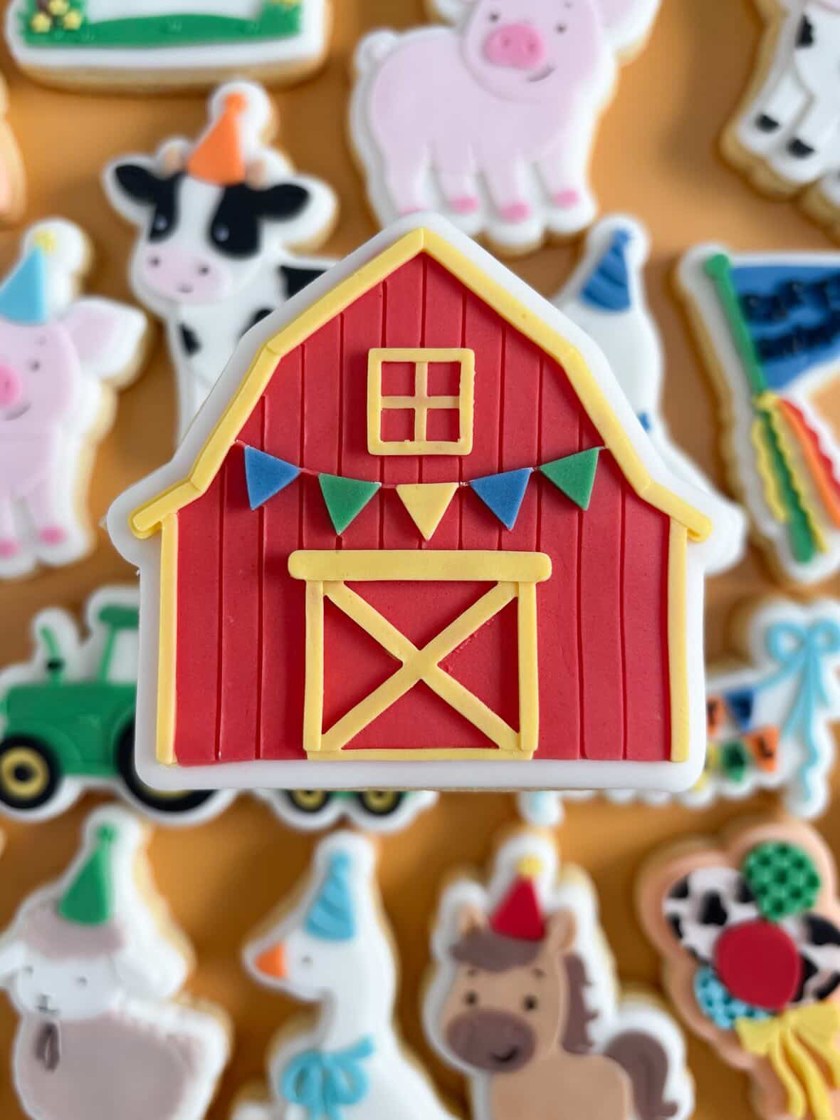Barn with party flags debosser and cutter