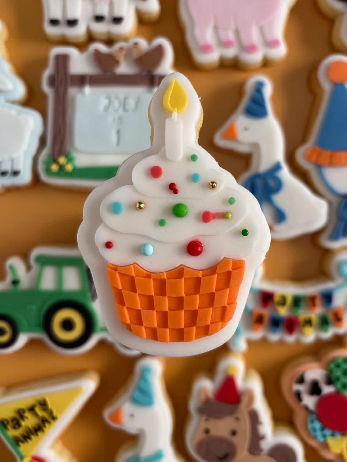 Cupcake with candle debosser and cutter
